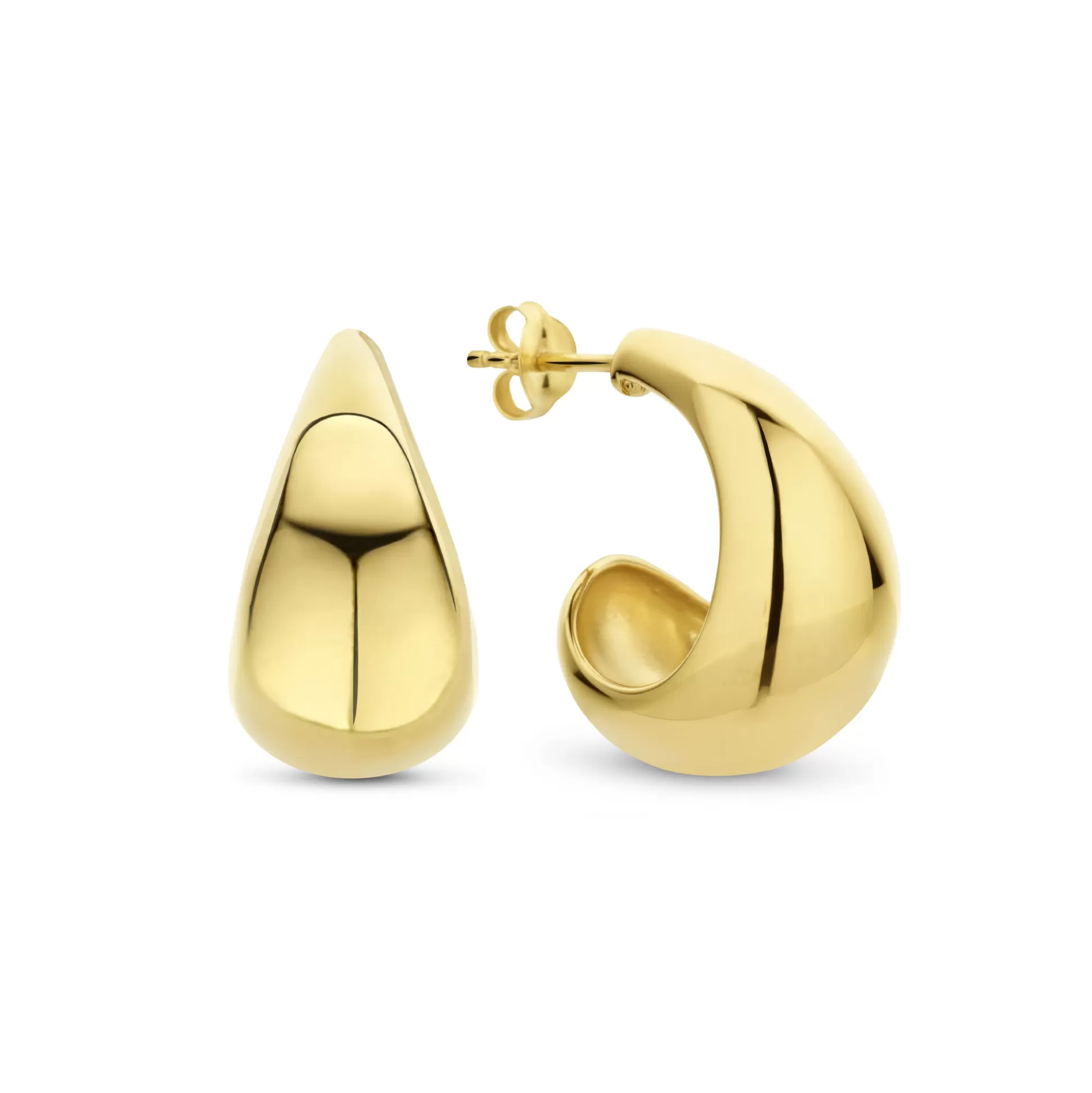 Outlet Bibbiena Poppi Casentino Creoli In Argento Sterling 925 Placcati Oro Orecchini