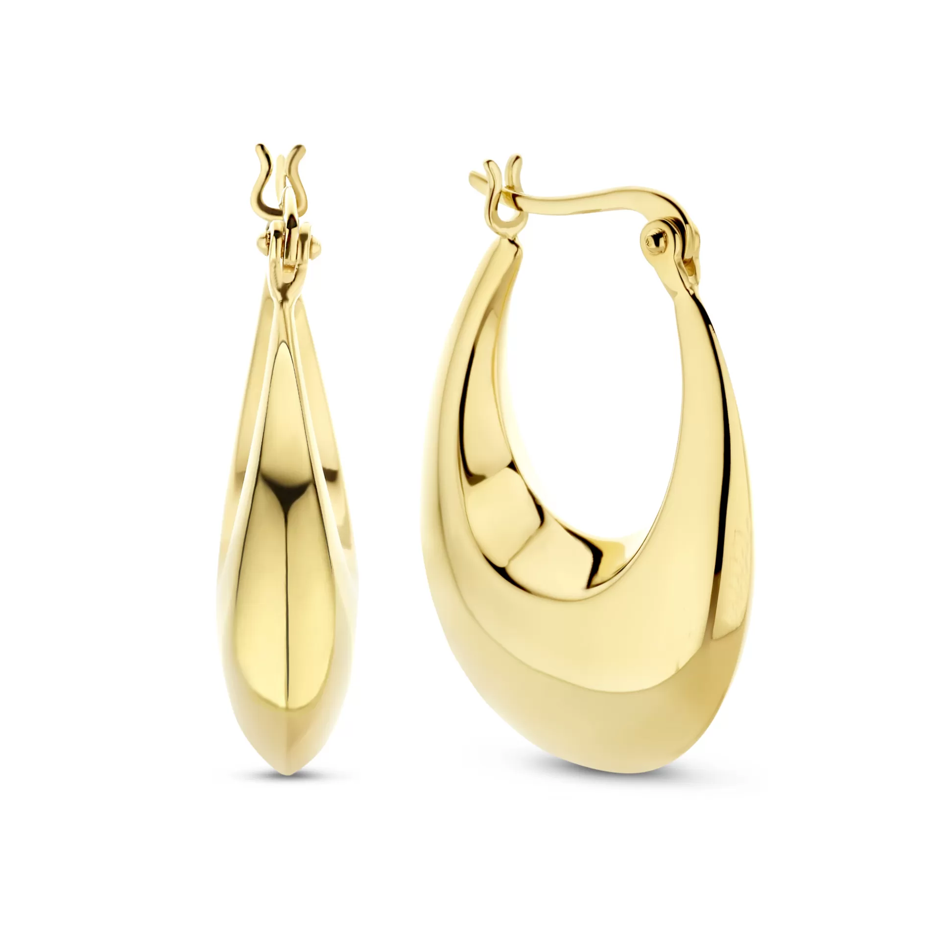 Store Bibbiena Poppi Casentino Creoli In Argento Sterling 925 Placcati Oro Orecchini