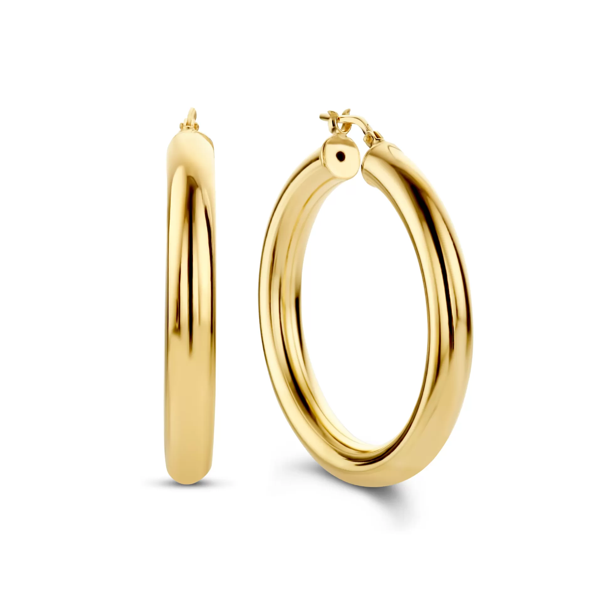 Fashion Bibbiena Poppi Casentino Creoli In Argento Sterling 925 Placcati Oro Con Placcatura In Oro 14 Carati Orecchini