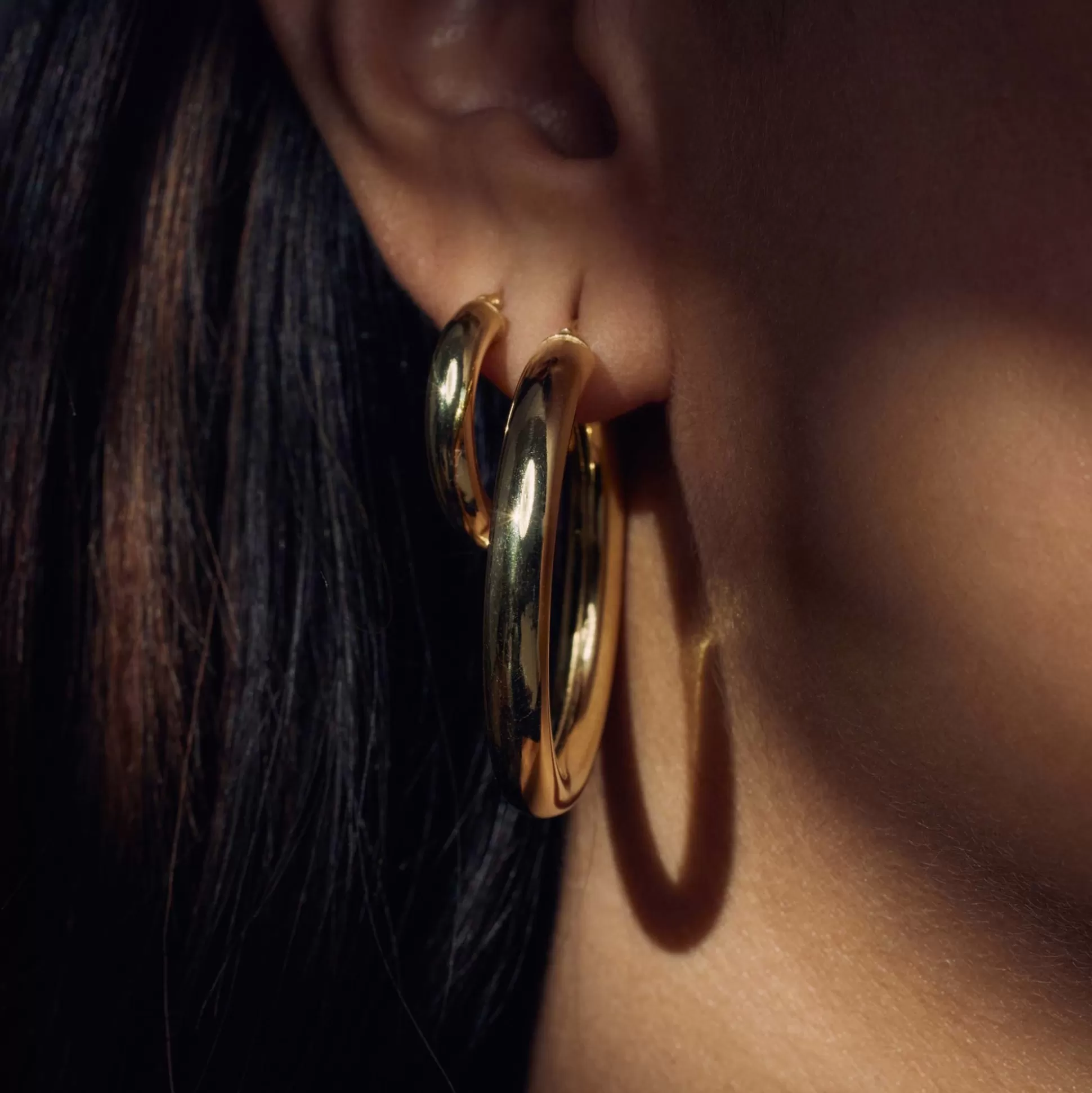 Fashion Bibbiena Poppi Casentino Creoli In Argento Sterling 925 Placcati Oro Con Placcatura In Oro 14 Carati Orecchini