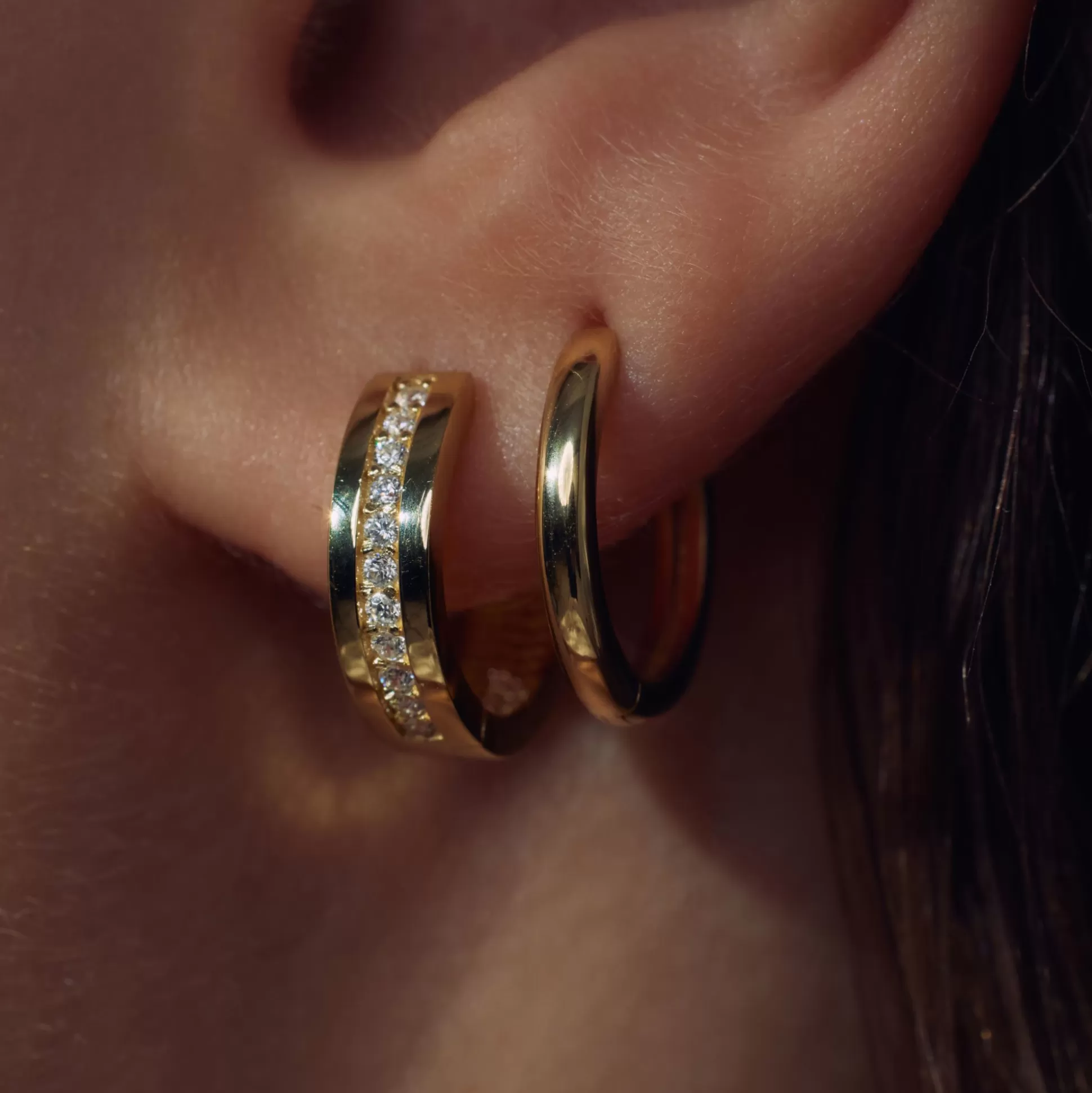 Fashion Bibbiena Poppi Casentino Creoli In Argento Sterling 925 Placcati Oro Con Placcatura In Oro 14 Carati Orecchini