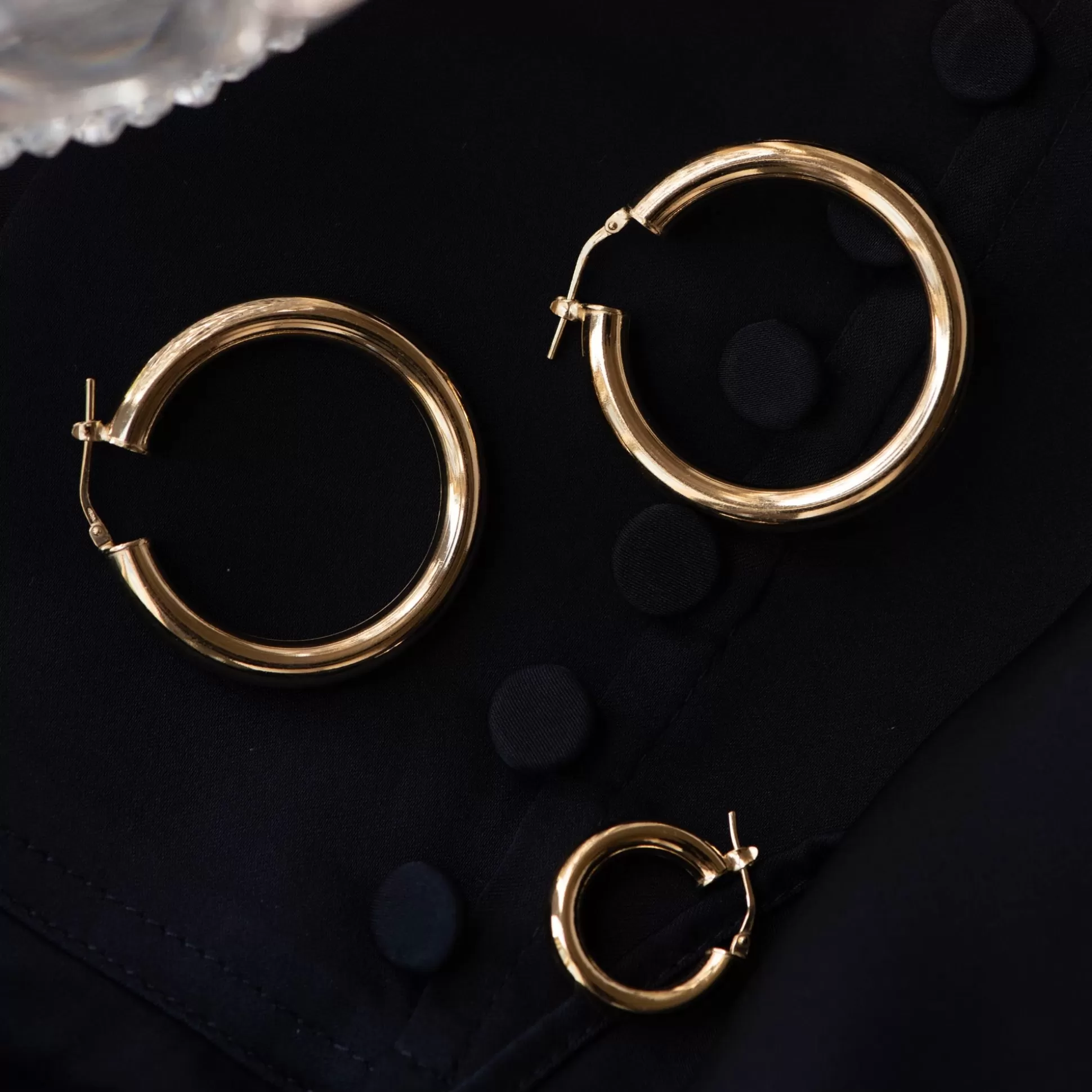 Fashion Bibbiena Poppi Casentino Creoli In Argento Sterling 925 Placcati Oro Con Placcatura In Oro 14 Carati Orecchini