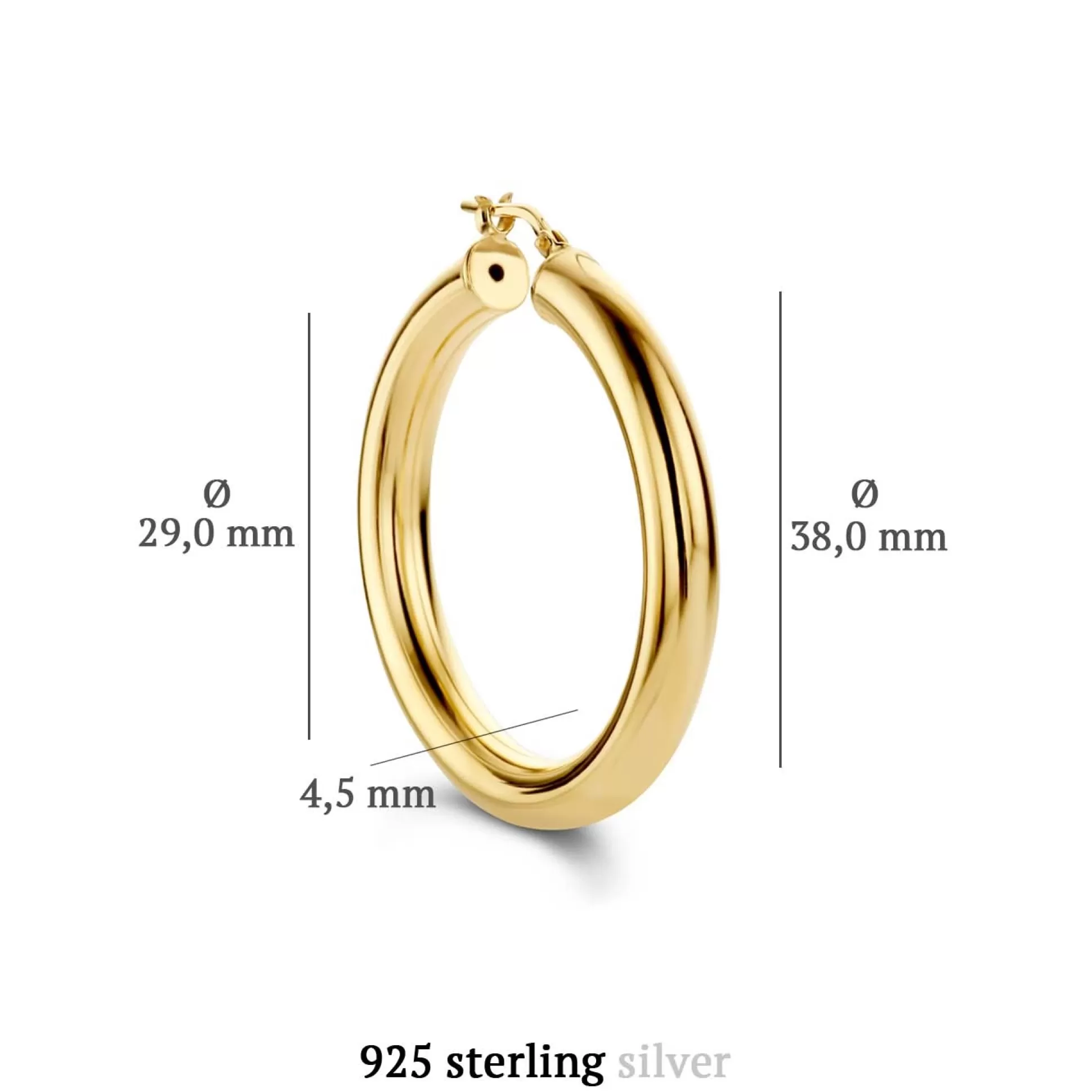 Fashion Bibbiena Poppi Casentino Creoli In Argento Sterling 925 Placcati Oro Con Placcatura In Oro 14 Carati Orecchini