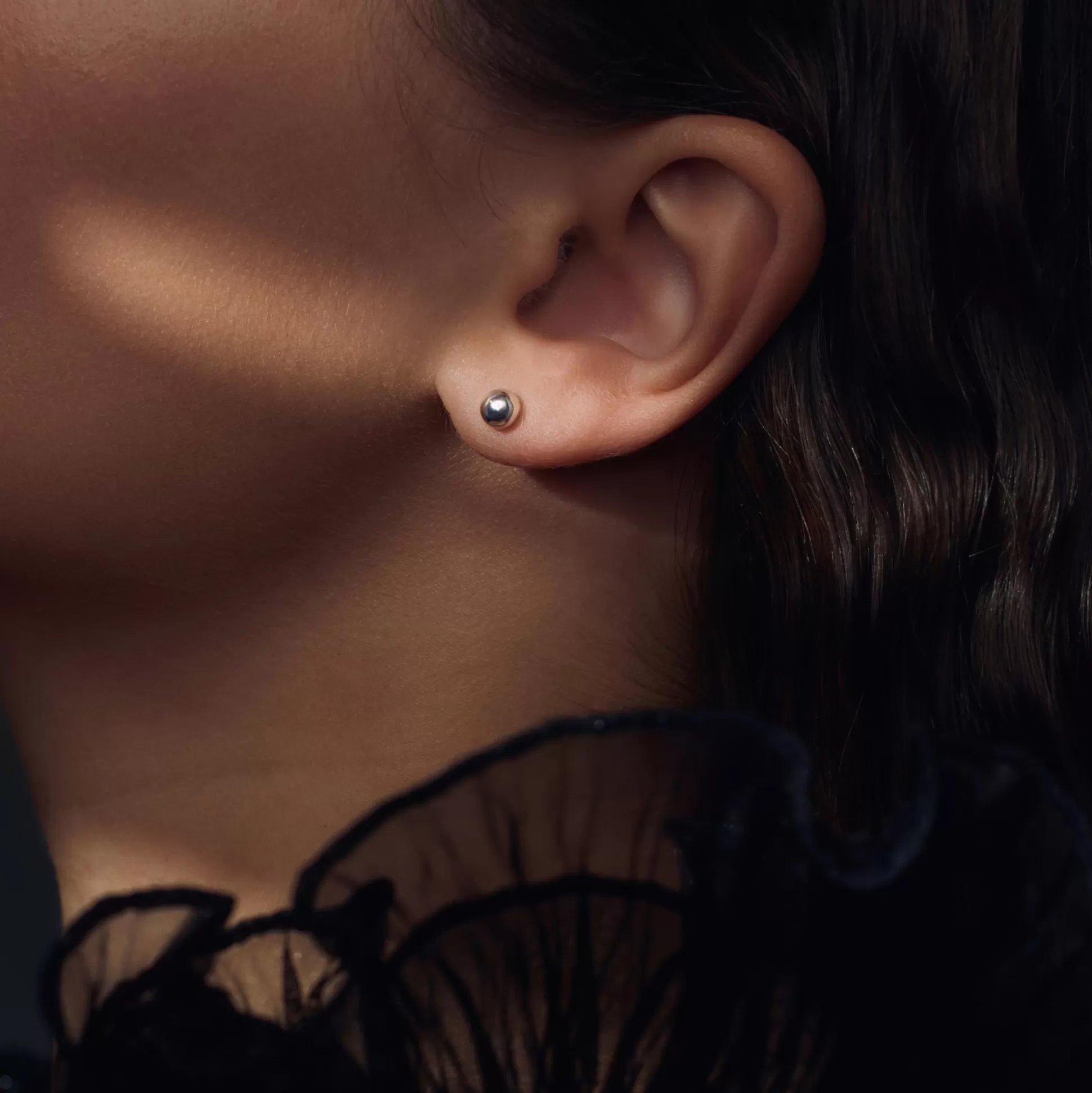 New Bibbiena Poppi Casentino Orecchini A Bottone In Argento Sterling 925 Orecchini A Bottone