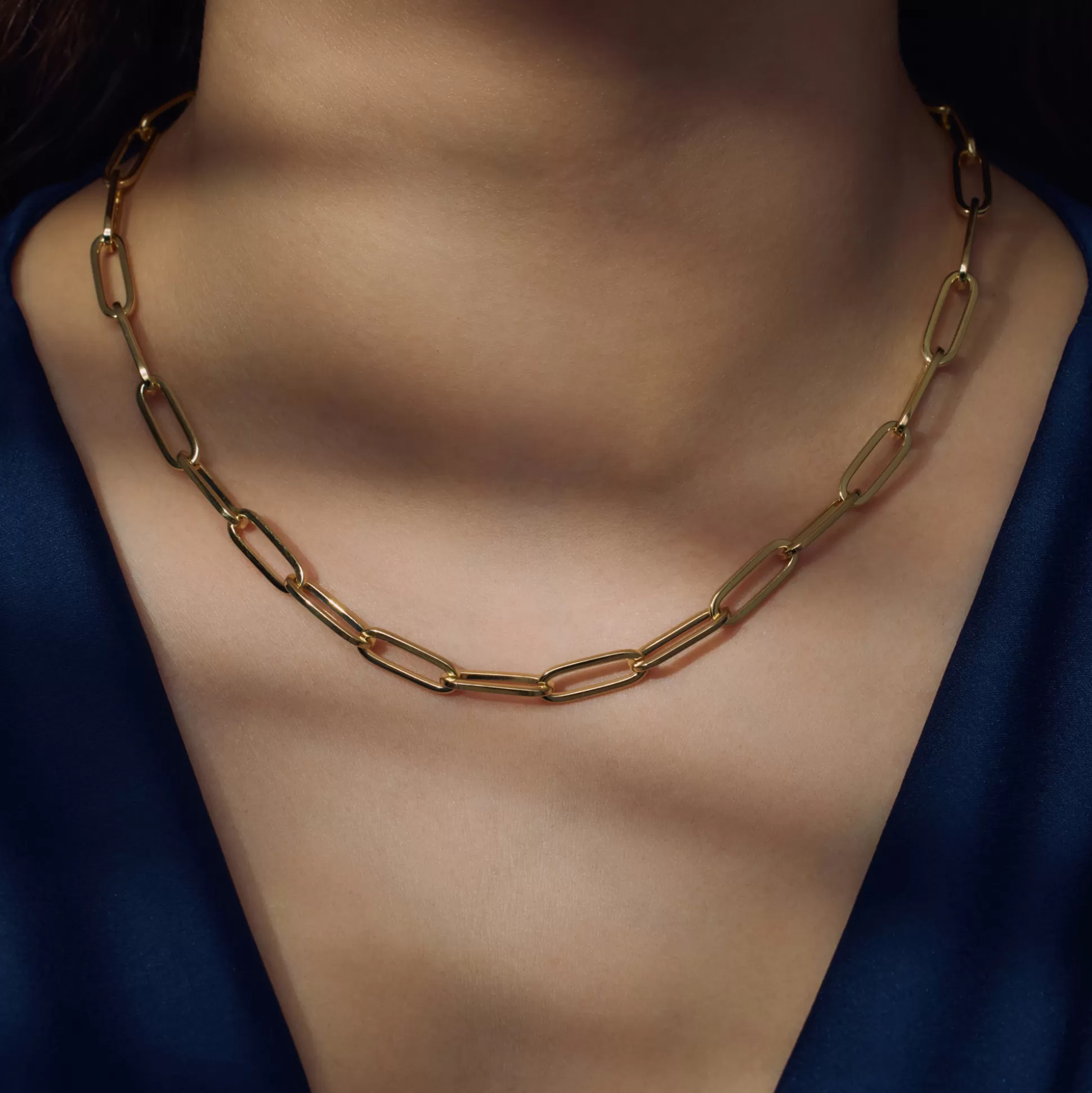 Store Bibbiena Poppi Guidi Collana A Maglie In Argento Sterling 925 Placcata Oro Con Placcatura In Oro 14 Carati Collane