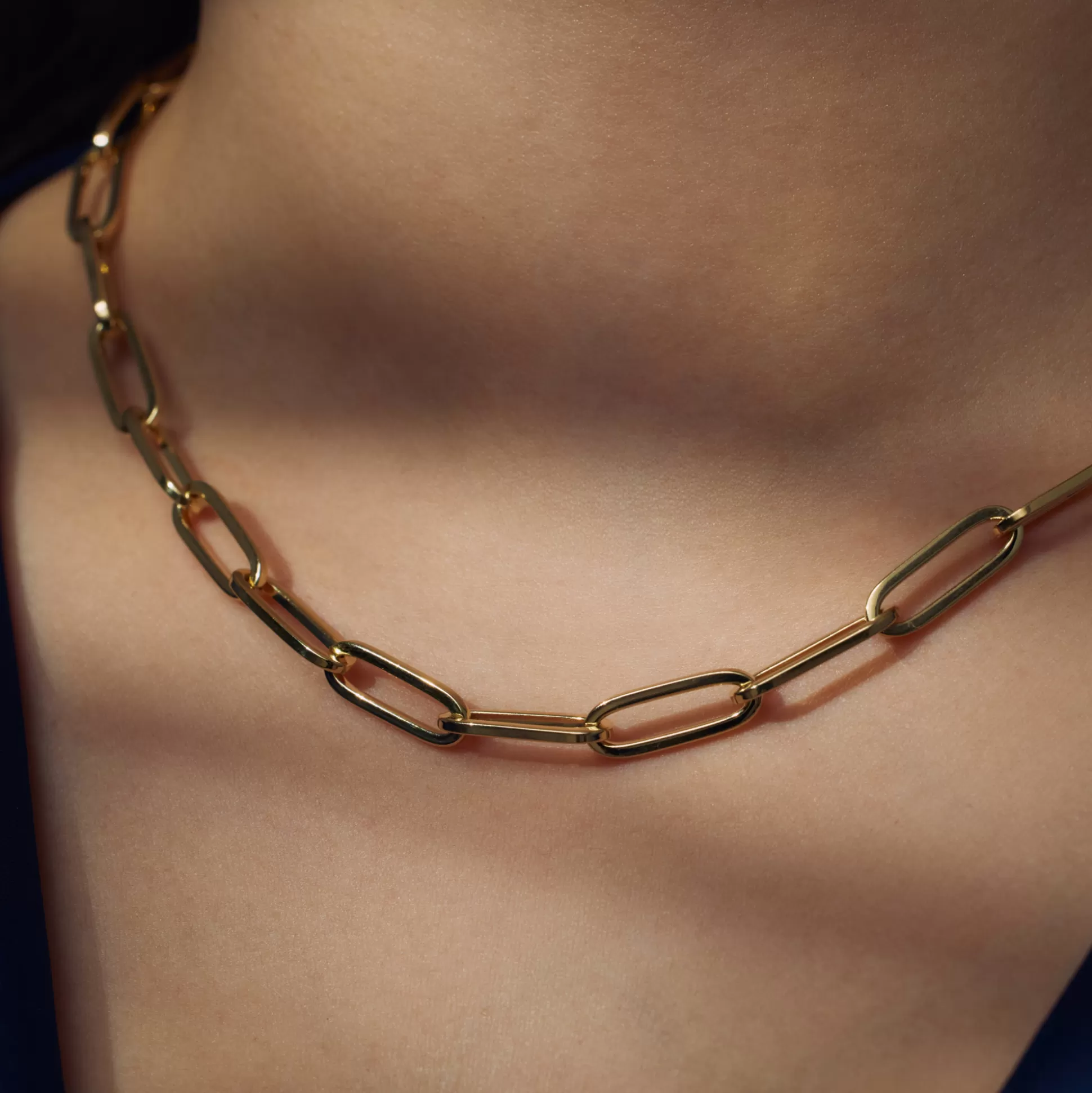 Store Bibbiena Poppi Guidi Collana A Maglie In Argento Sterling 925 Placcata Oro Con Placcatura In Oro 14 Carati Collane