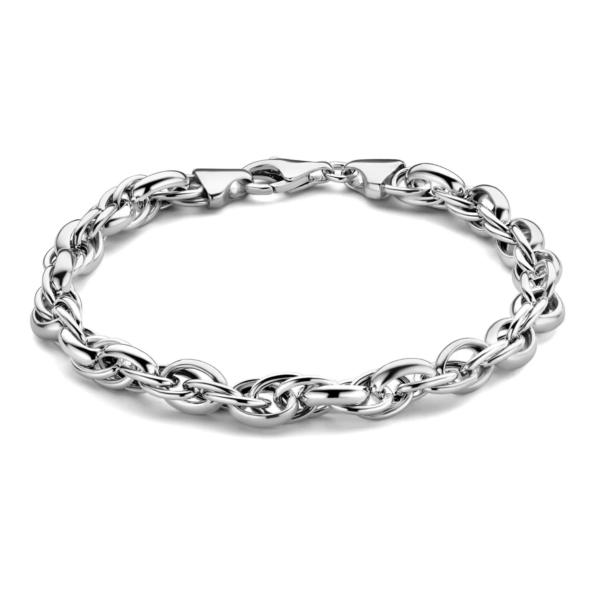 Sale Bibbiena Poppi San Fedele Bracciale A Maglie In Argento Sterling 925 Bracciali