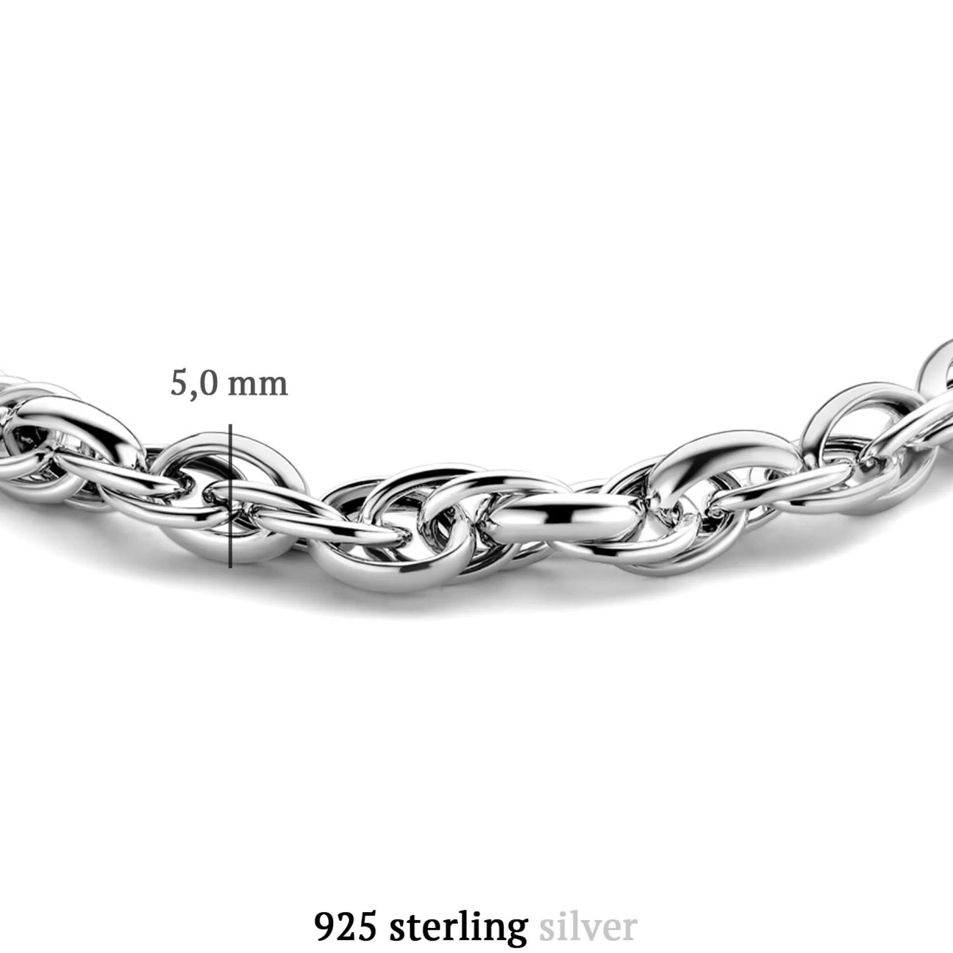 Sale Bibbiena Poppi San Fedele Bracciale A Maglie In Argento Sterling 925 Bracciali