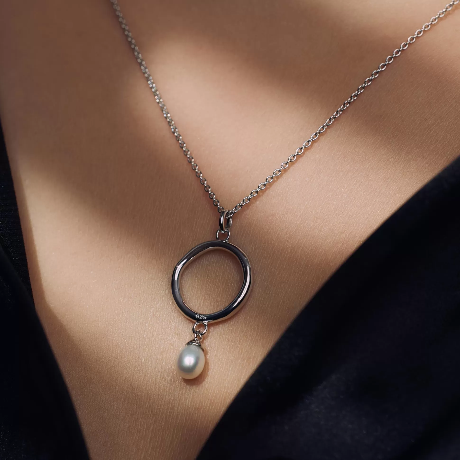 Cheap Brioso Cortona Ambra Collana In Argento Sterling 925 Con Perla D'Acqua Dolce Collane