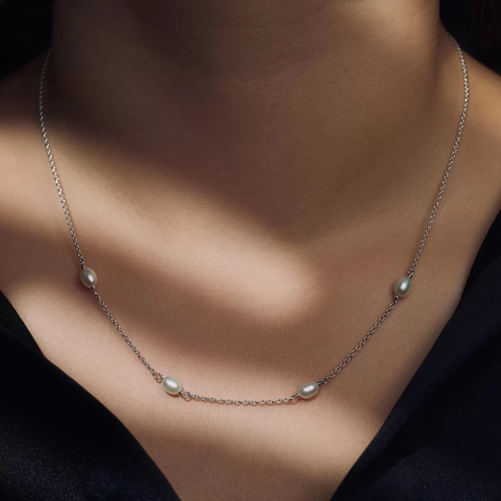 Store Brioso Cortona Ambra Collana In Argento Sterling 925 Con Perle D'Acqua Dolce Collane