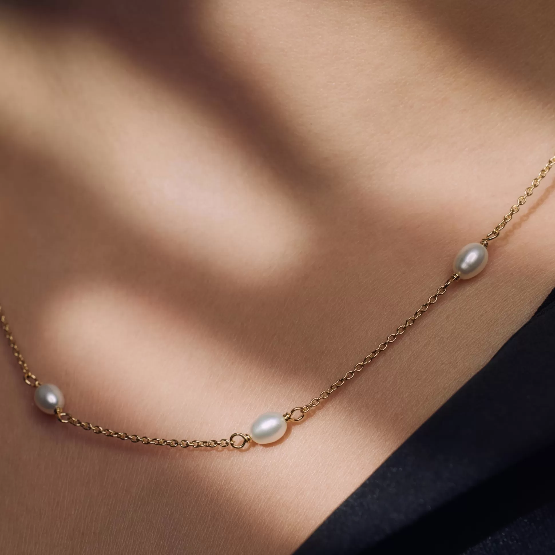 Cheap Brioso Cortona Ambra Collana In Argento Sterling 925 Placcata Oro Con Perle D'Acqua Dolce Collane