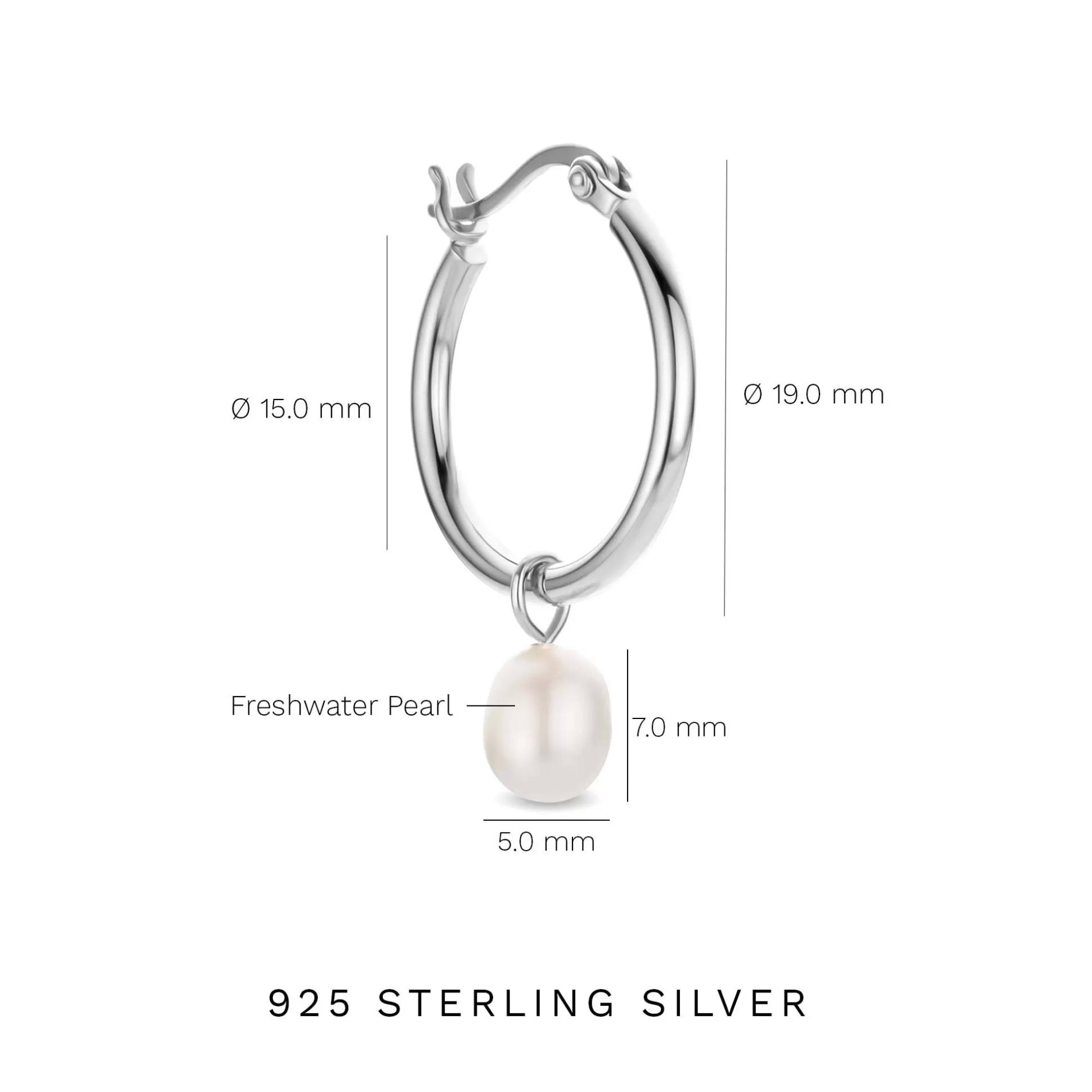 Sale Brioso Cortona Ambra Creoli In Argento Sterling 925 Con Perla D'Acqua Dolce Orecchini