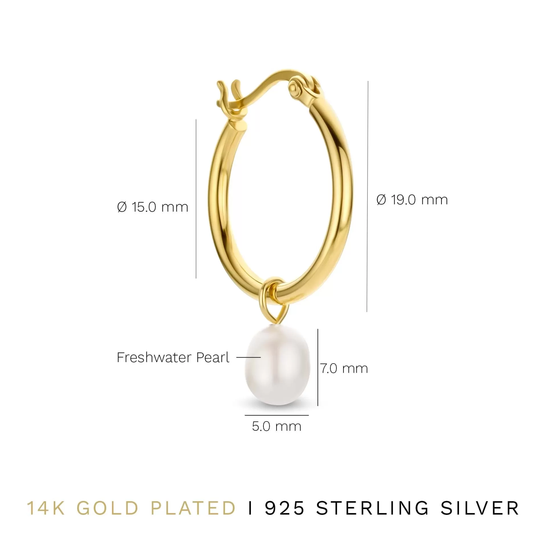 Cheap Brioso Cortona Ambra Creoli In Argento Sterling 925 Placcati Oro Con Perla D'Acqua Dolce Orecchini