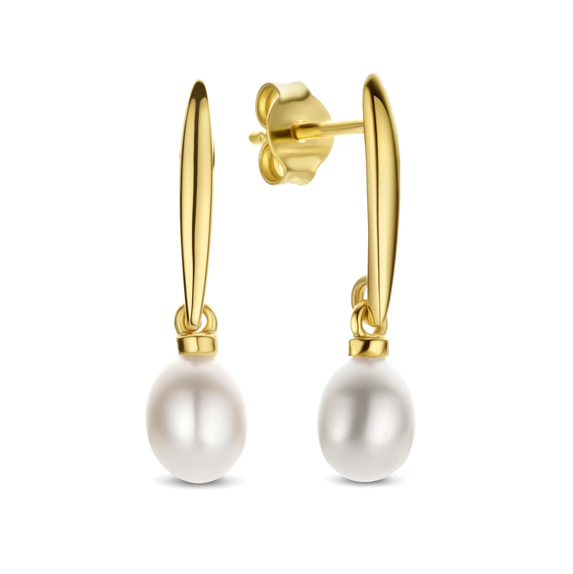 Best Brioso Cortona Ambra Orecchini Pendenti In Argento Sterling 925 Placcati Oro Con Perla D'Acqua Dolce Orecchini