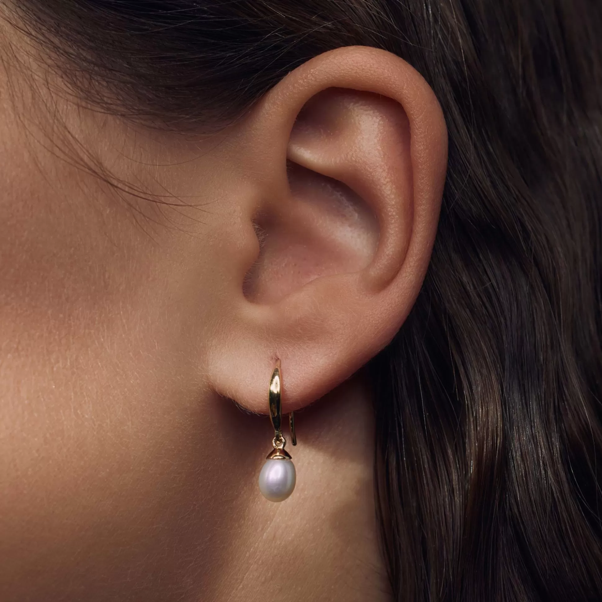 Sale Brioso Cortona Ambra Orecchini Pendenti In Argento Sterling 925 Placcati Oro Con Perla D'Acqua Dolce Orecchini