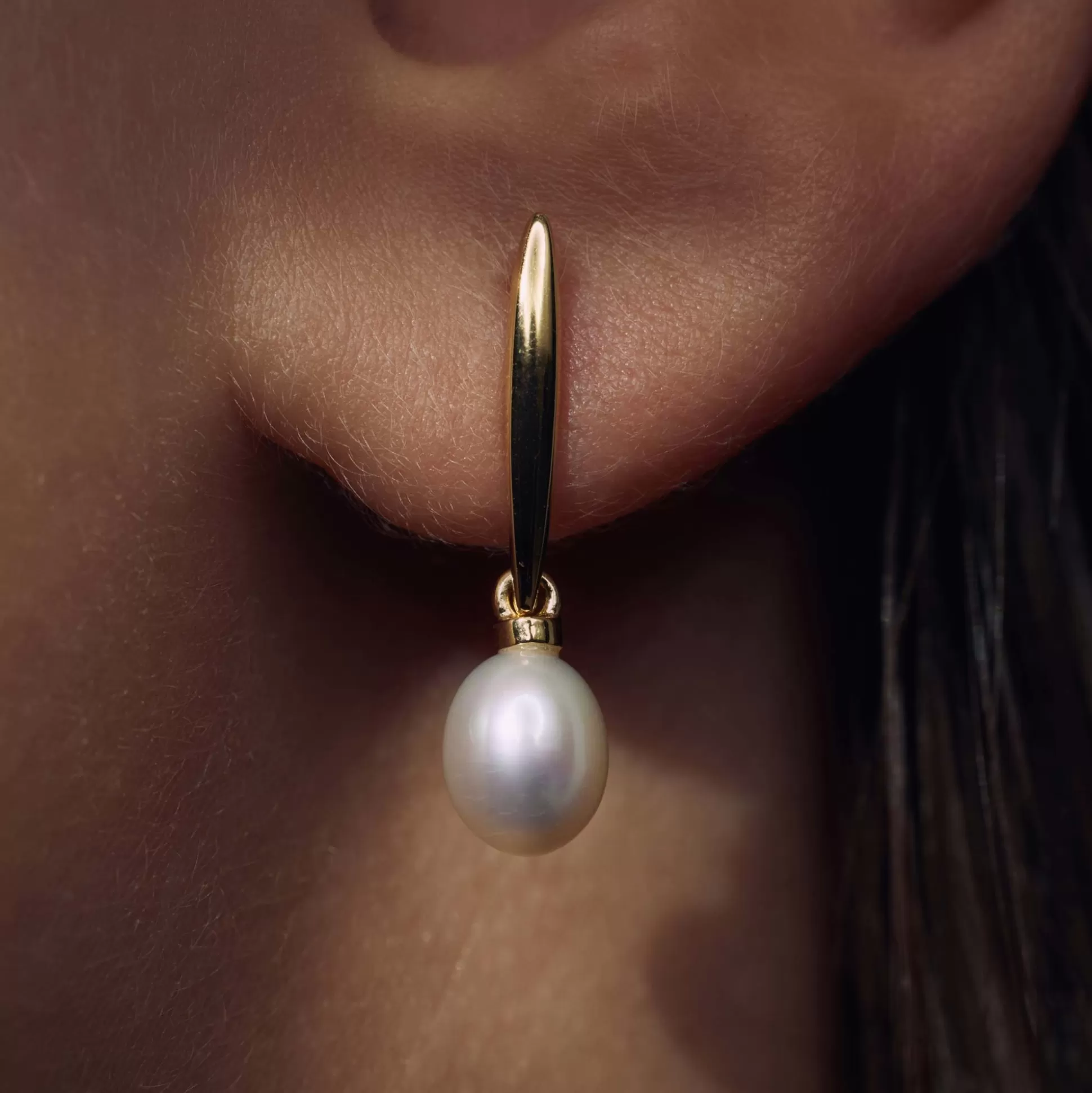 Best Brioso Cortona Ambra Orecchini Pendenti In Argento Sterling 925 Placcati Oro Con Perla D'Acqua Dolce Orecchini