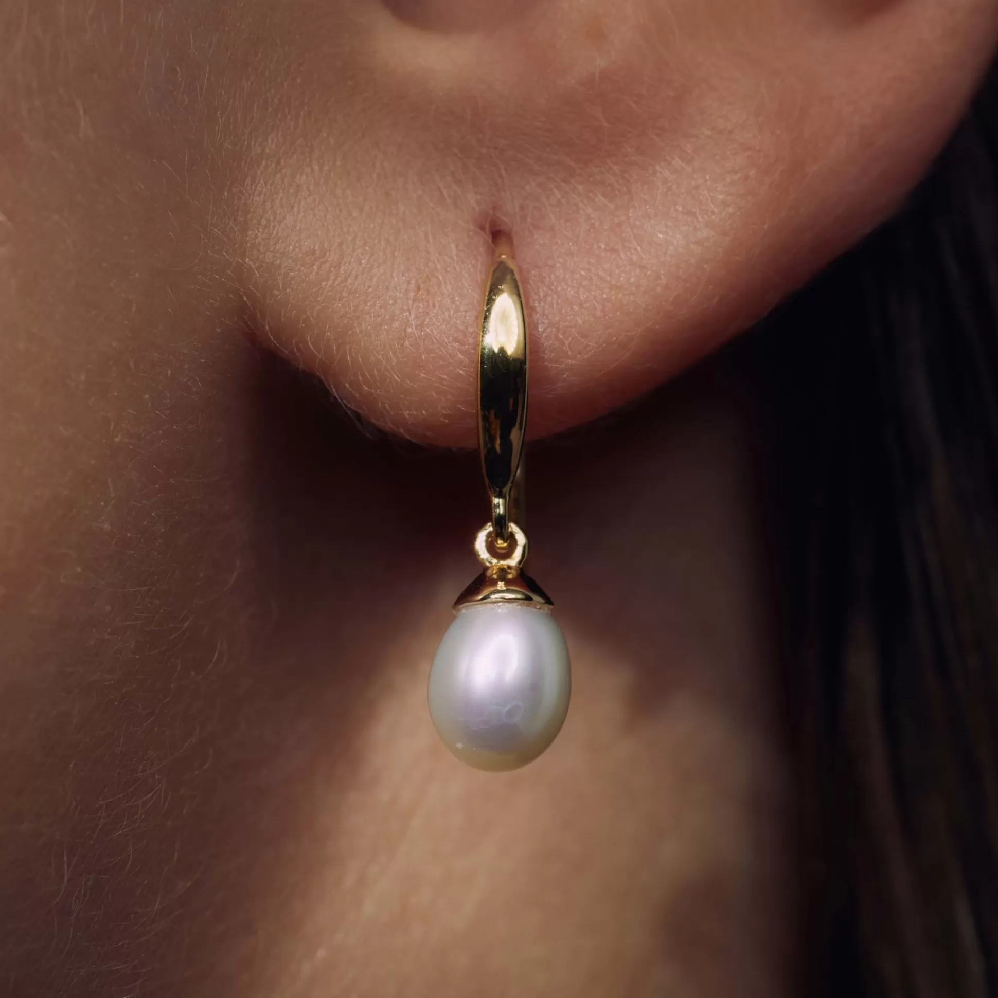 Sale Brioso Cortona Ambra Orecchini Pendenti In Argento Sterling 925 Placcati Oro Con Perla D'Acqua Dolce Orecchini