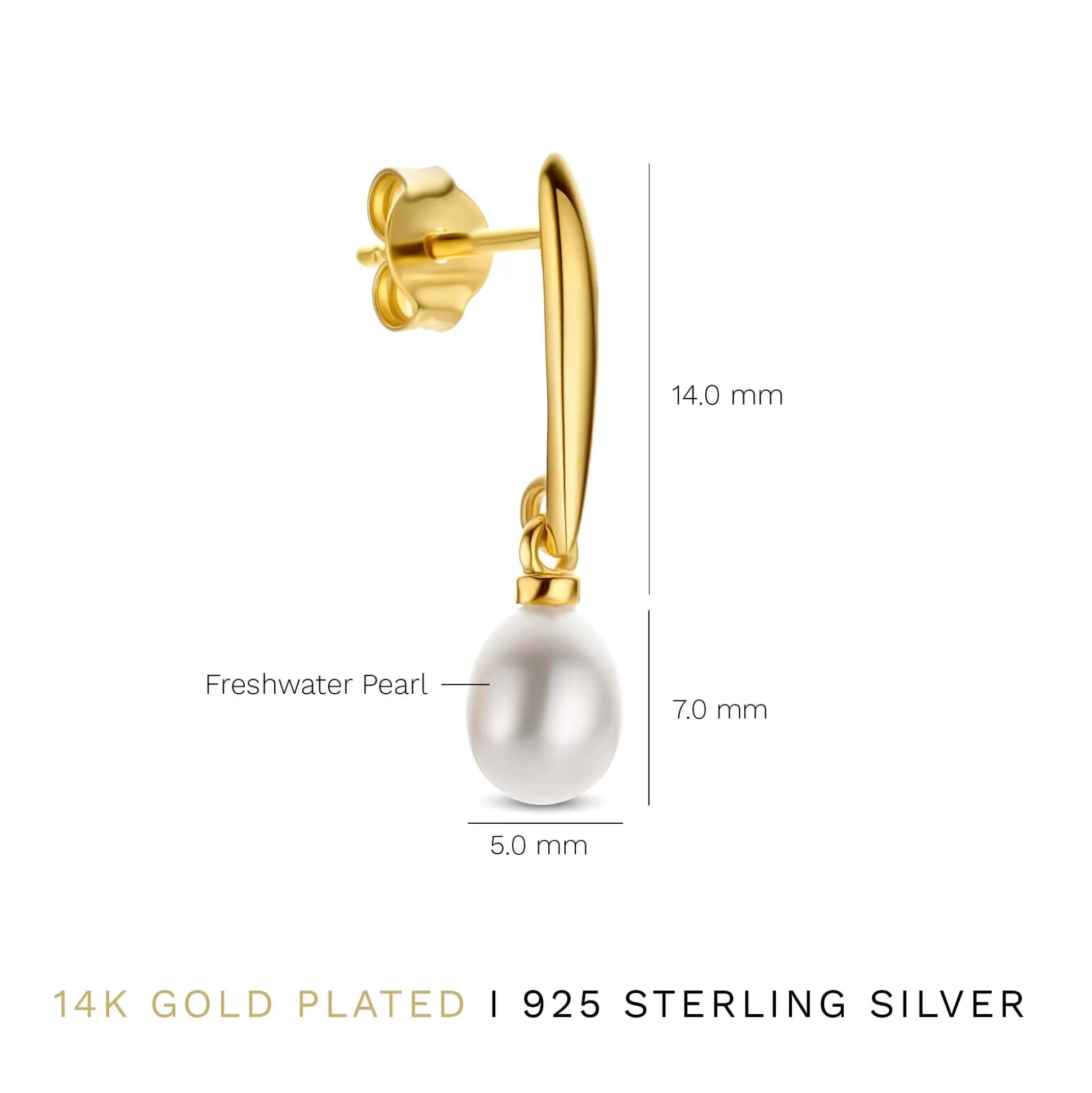 Best Brioso Cortona Ambra Orecchini Pendenti In Argento Sterling 925 Placcati Oro Con Perla D'Acqua Dolce Orecchini