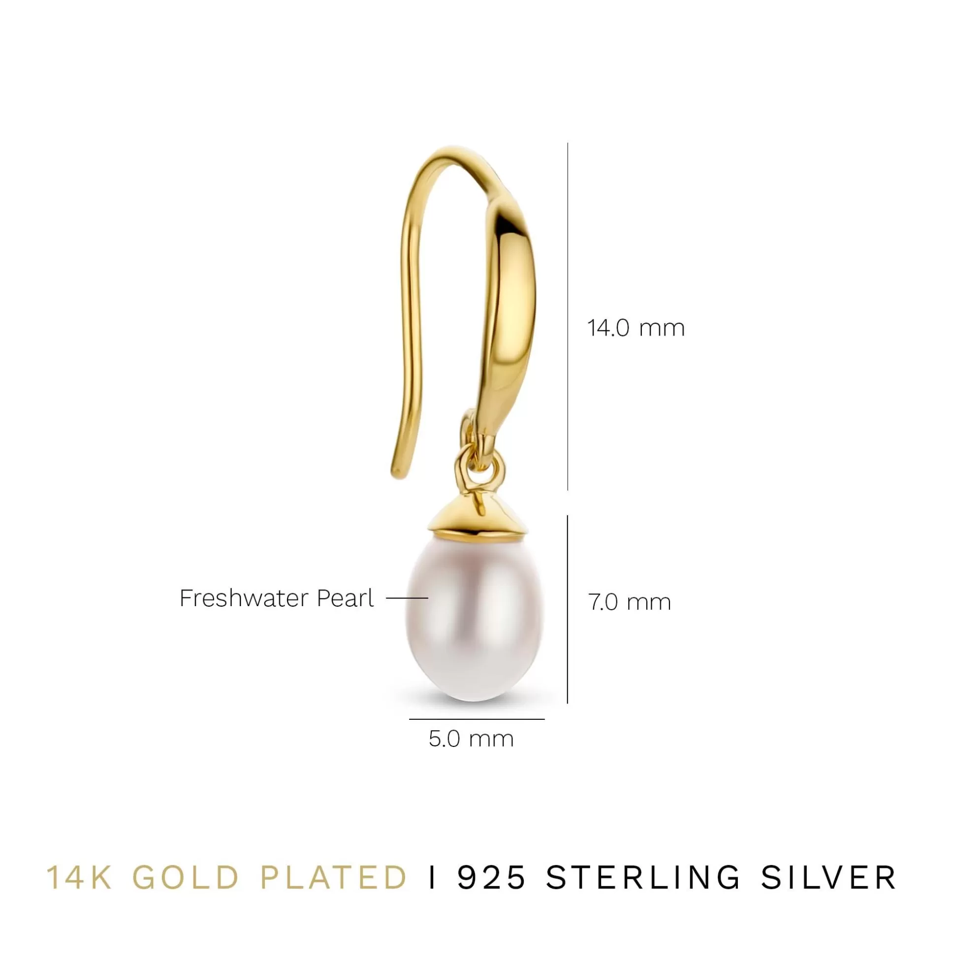 Sale Brioso Cortona Ambra Orecchini Pendenti In Argento Sterling 925 Placcati Oro Con Perla D'Acqua Dolce Orecchini