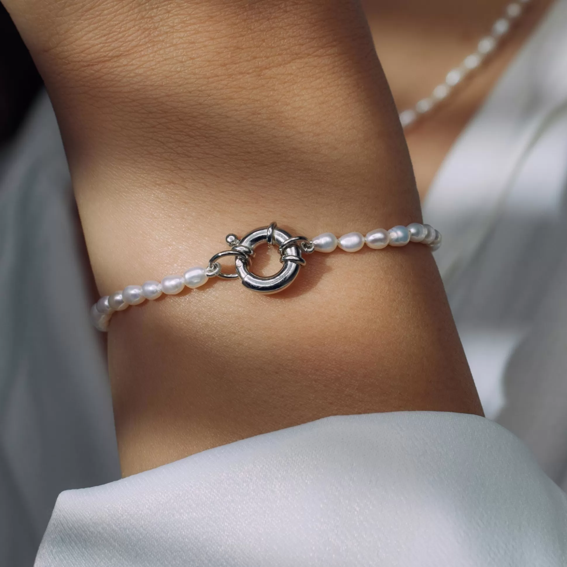 Best Brioso Cortona Bella Bracciale Di Perle In Argento Sterling 925 Con Perle D'Acqua Dolce Bracciali