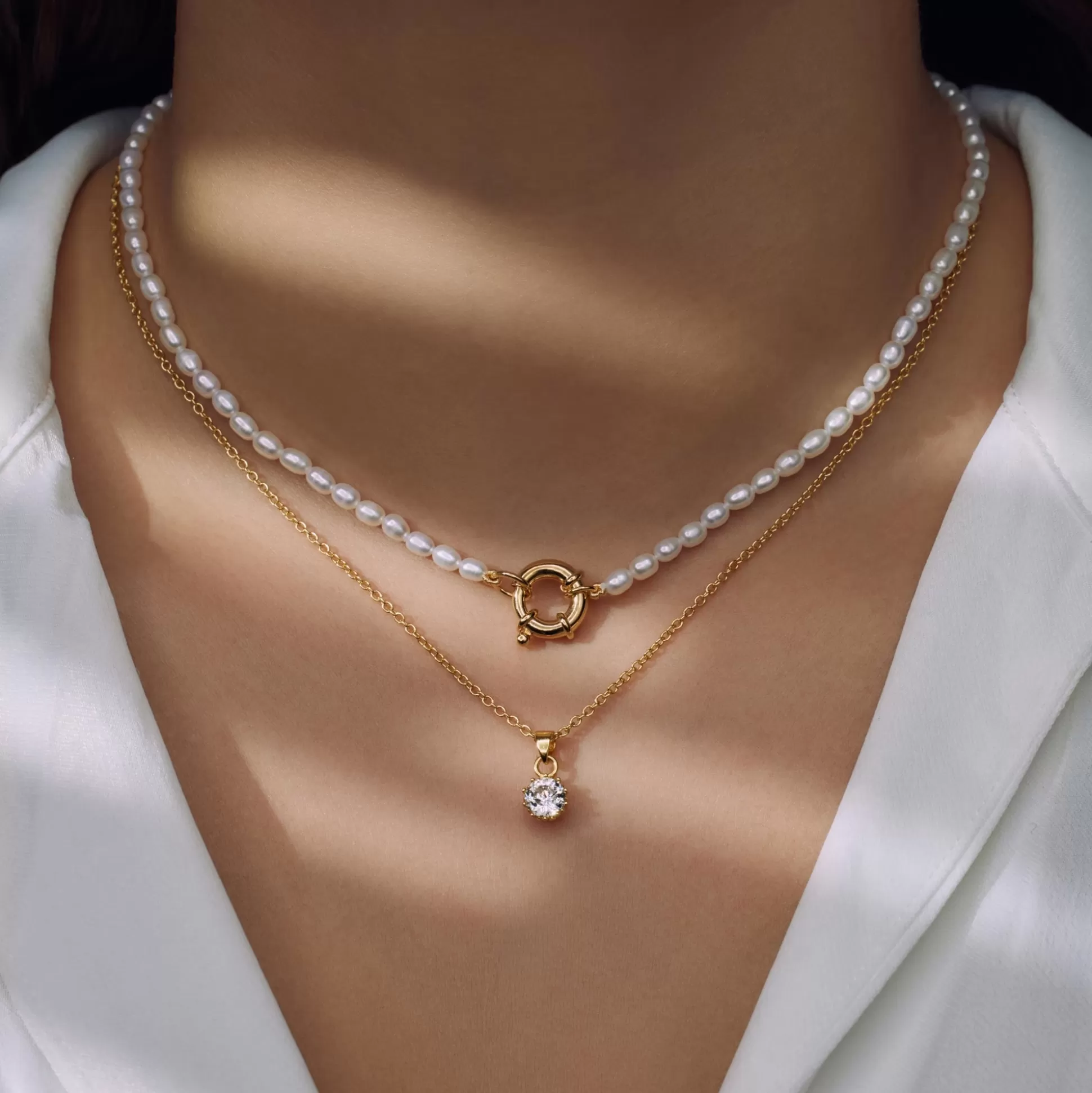 Best Brioso Cortona Bella Collana Di Perle In Argento Sterling 925 Placcata Oro Con Placcatura In Oro 14 Carati Collane