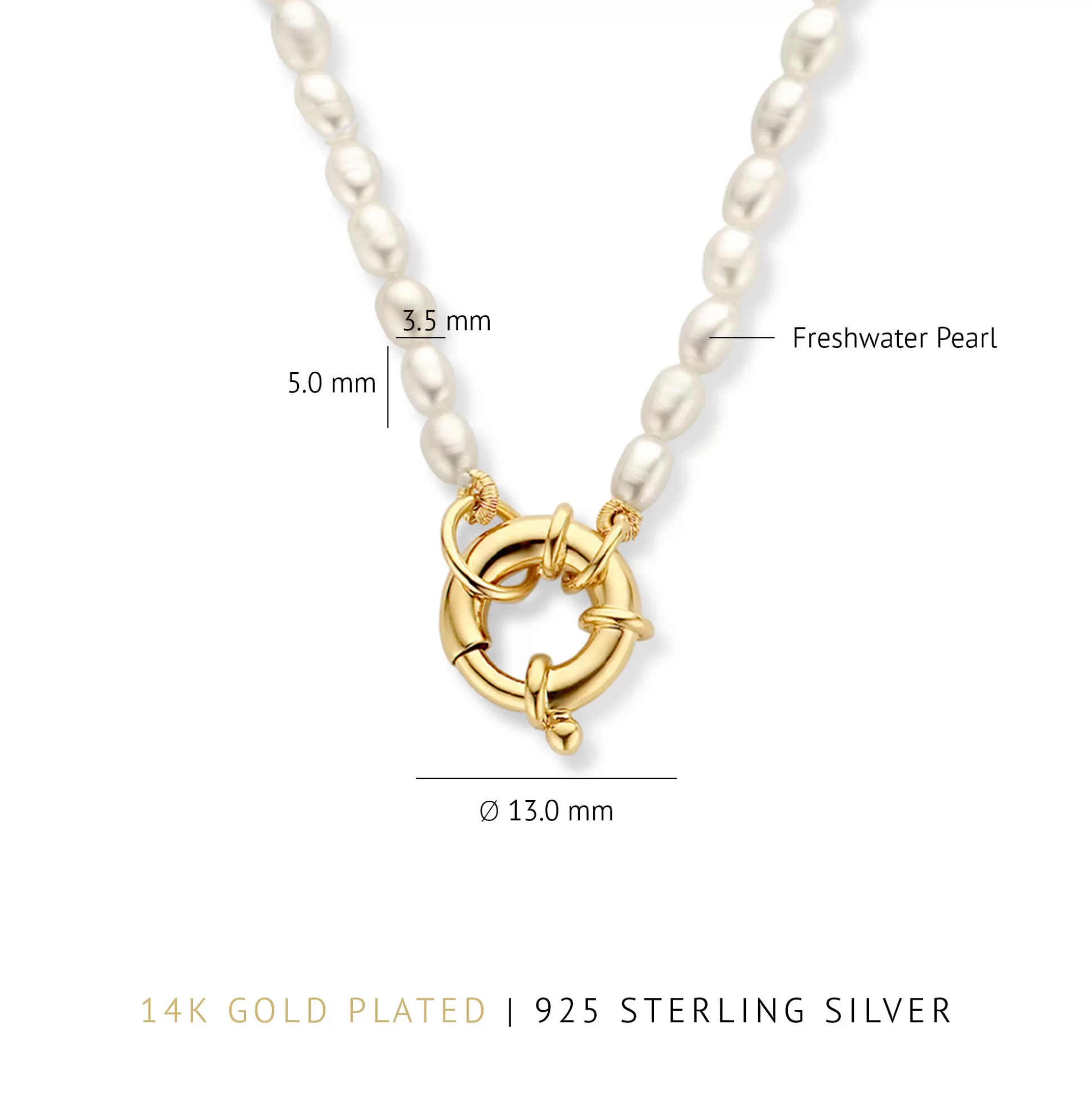 Best Brioso Cortona Bella Collana Di Perle In Argento Sterling 925 Placcata Oro Con Placcatura In Oro 14 Carati Collane