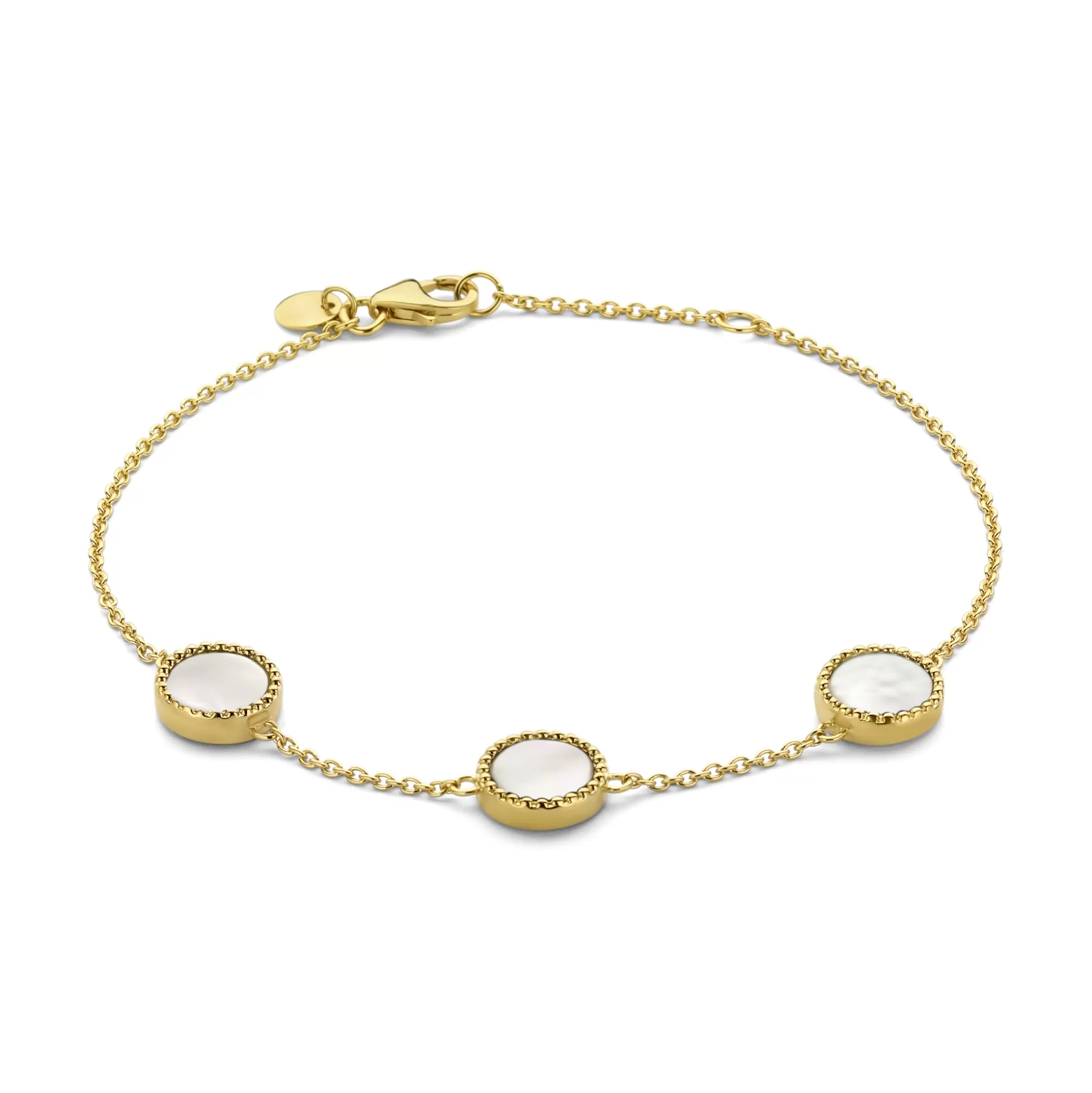 Shop Brioso Cortona Dara Bracciale In Argento Sterling 925 Placcato Oro Con Madreperla Bracciali