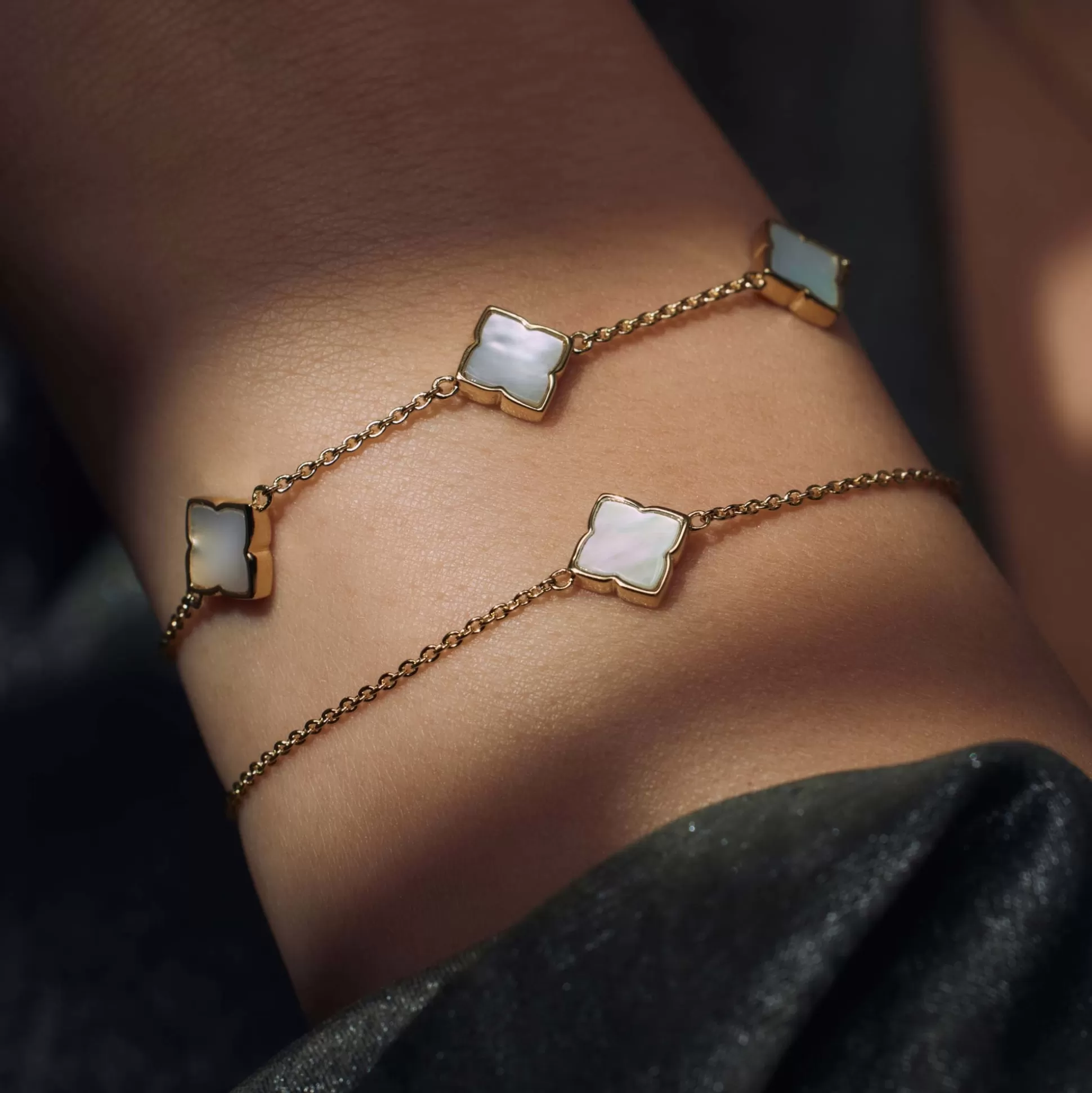 Fashion Brioso Cortona Dara Bracciale In Argento Sterling 925 Placcato Oro Con Madreperla Bracciali