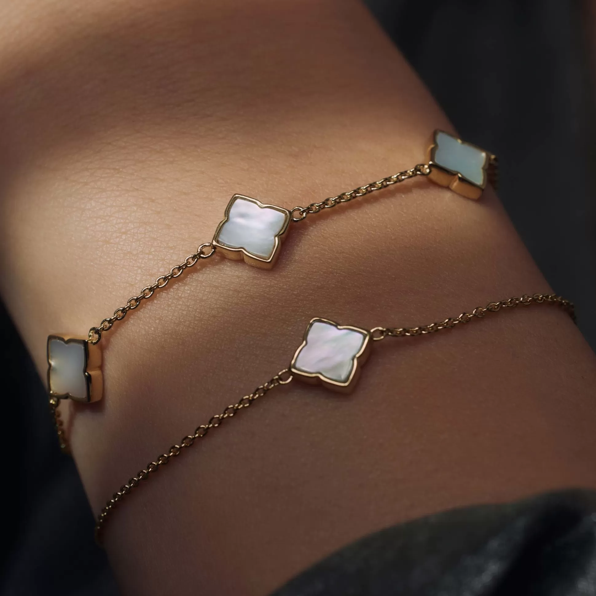 Sale Brioso Cortona Dara Bracciale In Argento Sterling 925 Placcato Oro Con Madreperla Bracciali
