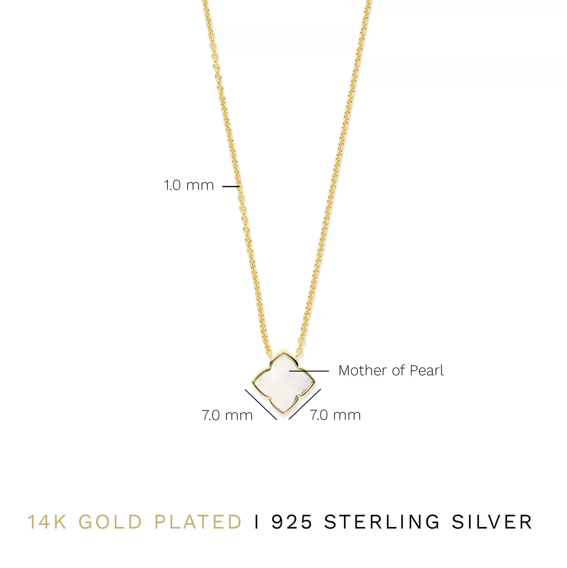 Cheap Brioso Cortona Dara Collana In Argento Sterling 925 Placcata Oro Con Madreperla Collane