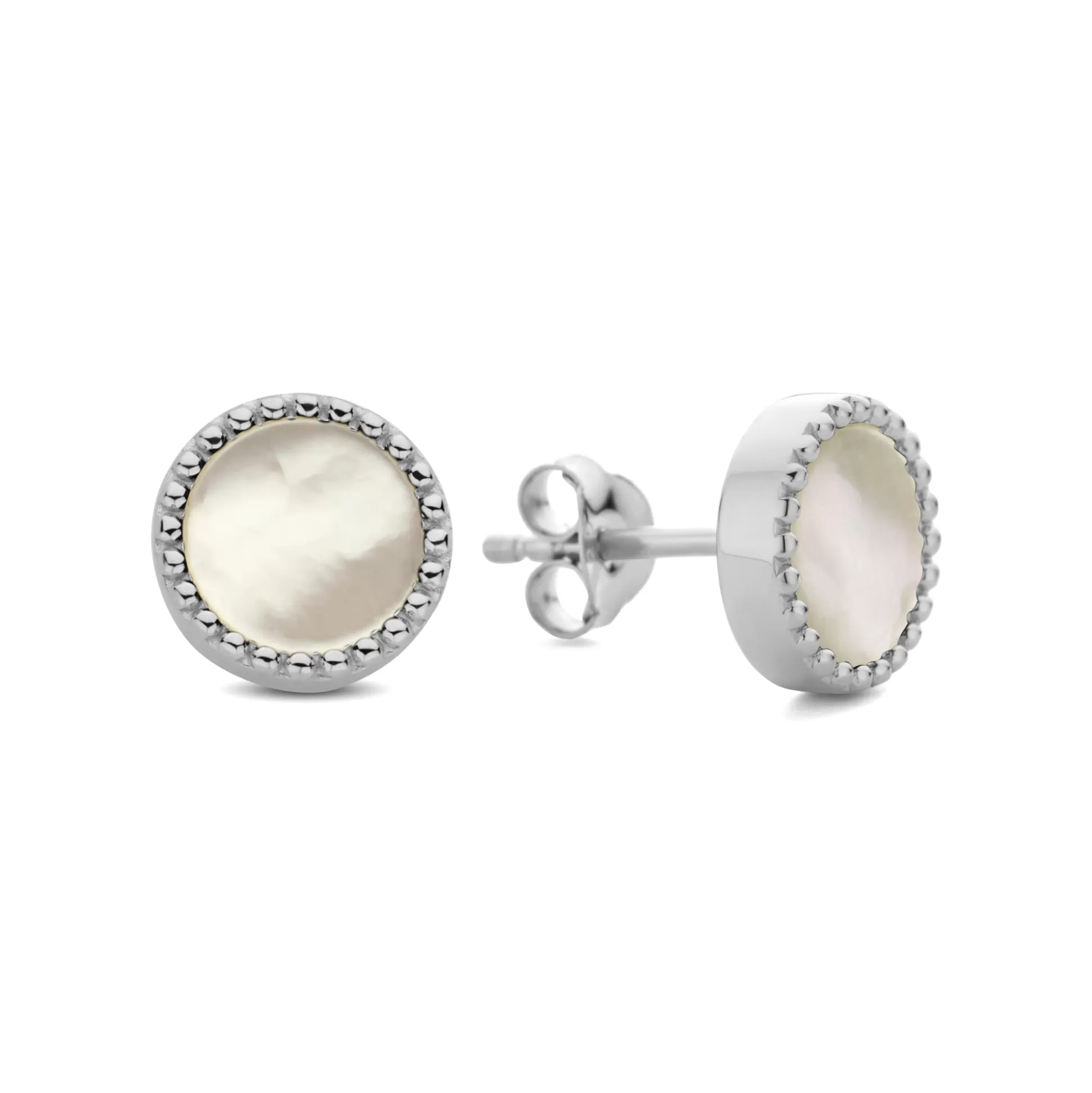 Fashion Brioso Cortona Dara Orecchini A Bottone In Argento Sterling 925 Con Madreperla Orecchini A Bottone