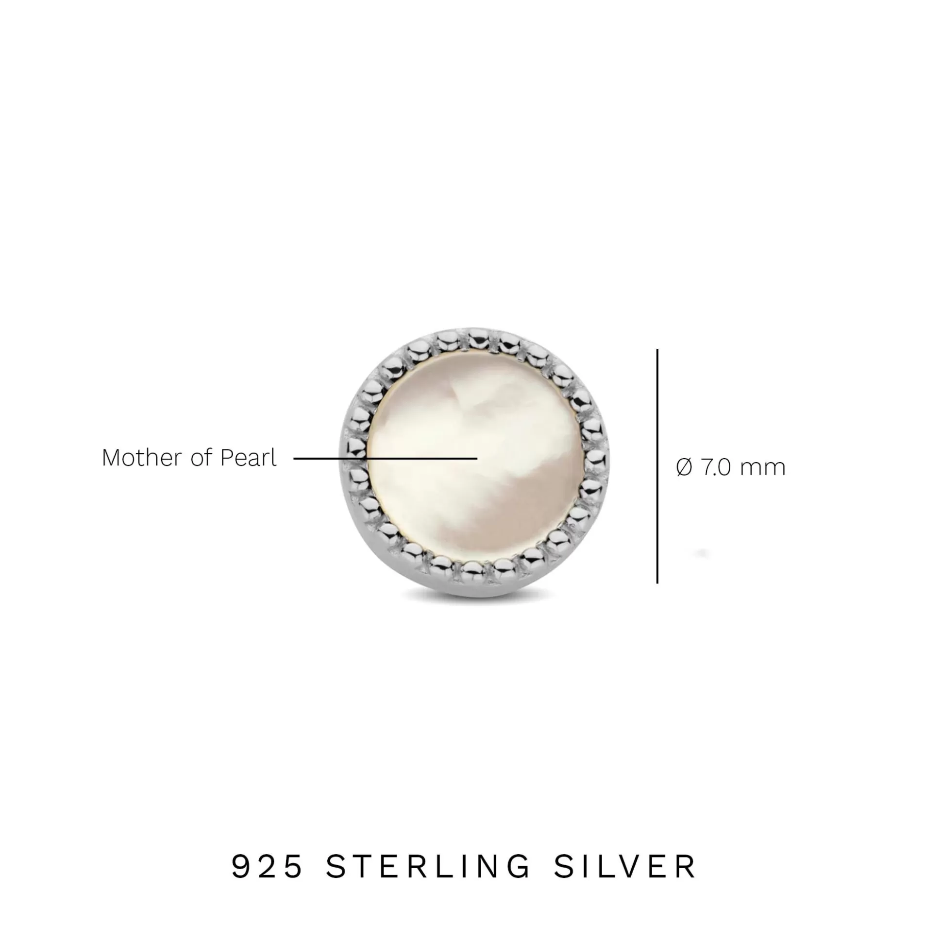 Fashion Brioso Cortona Dara Orecchini A Bottone In Argento Sterling 925 Con Madreperla Orecchini A Bottone
