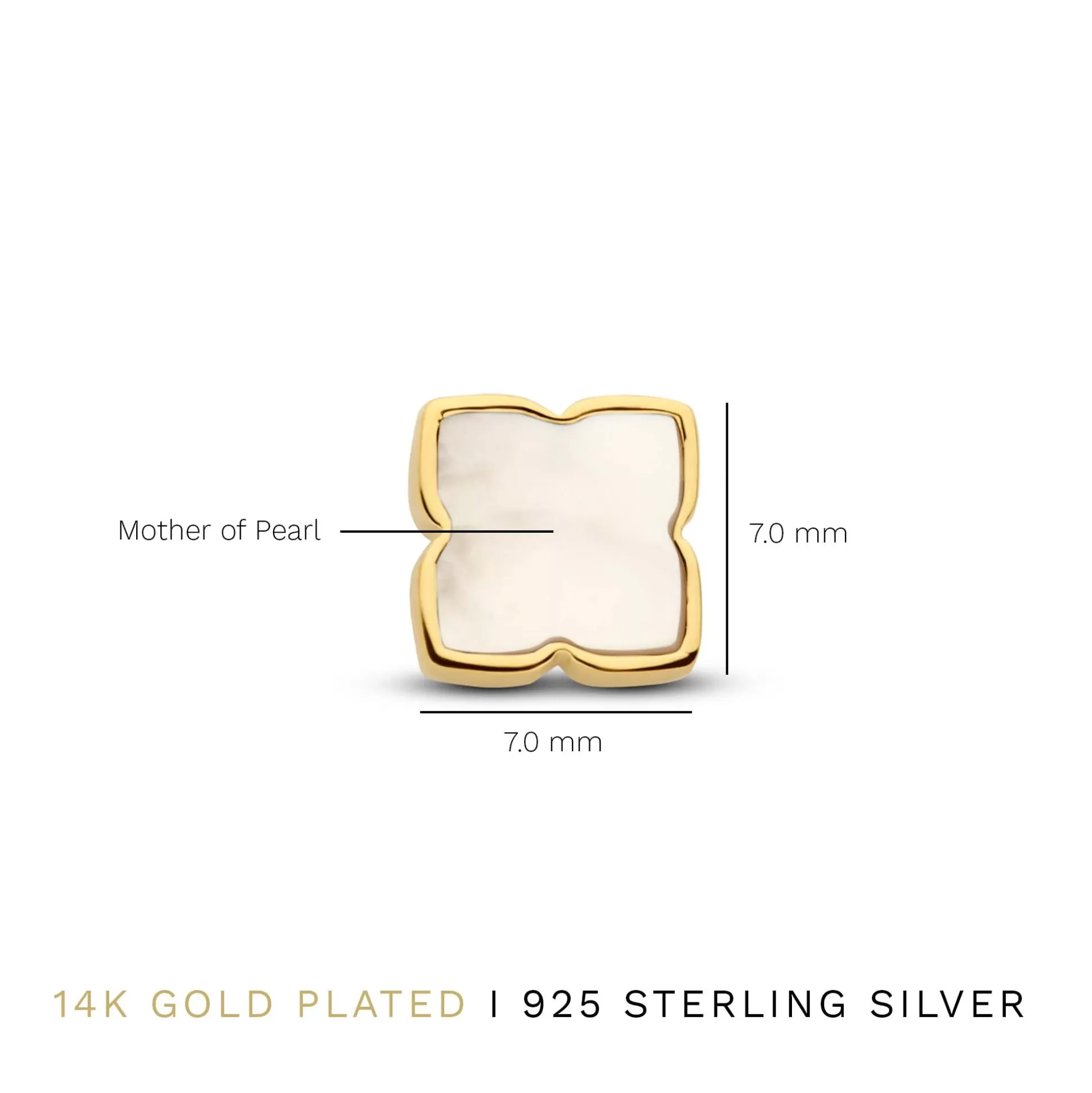 Best Sale Brioso Cortona Dara Orecchini A Bottone In Argento Sterling 925 Placcati Oro Con Madreperla Orecchini A Bottone