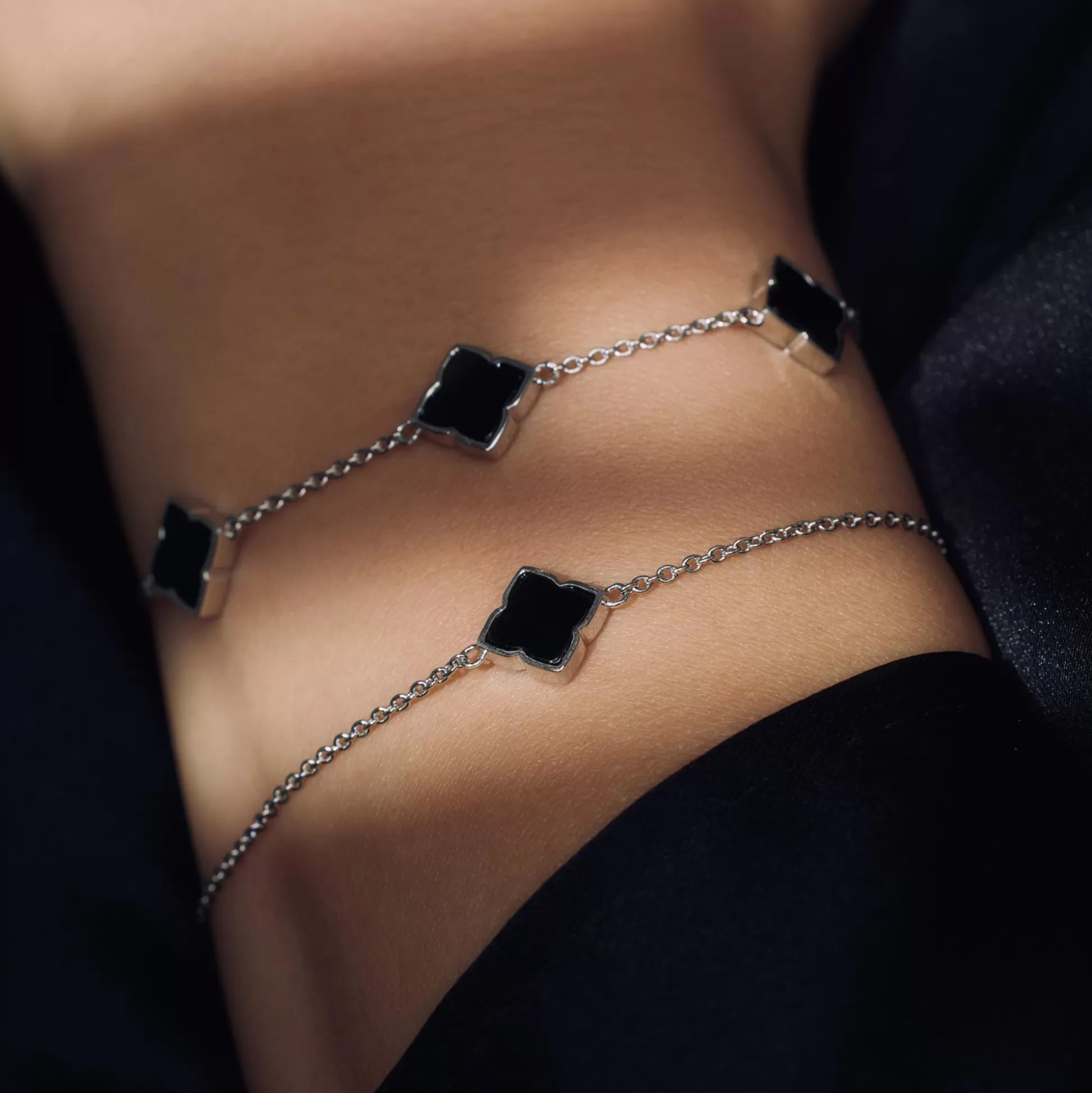 Shop Brioso Cortona Giulia Bracciale In Argento Sterling 925 Con Onice Nero Bracciali