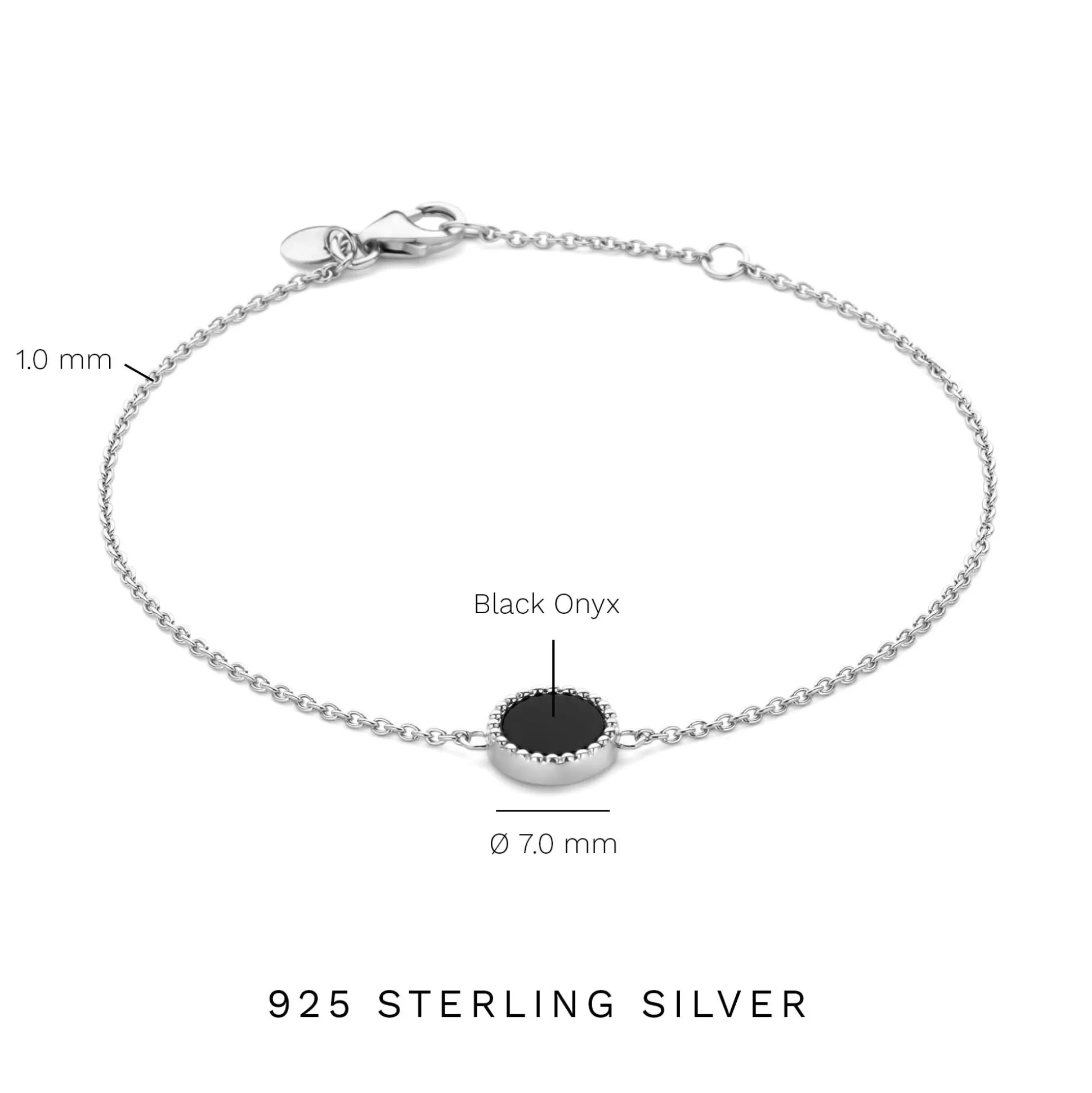 Clearance Brioso Cortona Giulia Bracciale In Argento Sterling 925 Con Onice Nero Bracciali