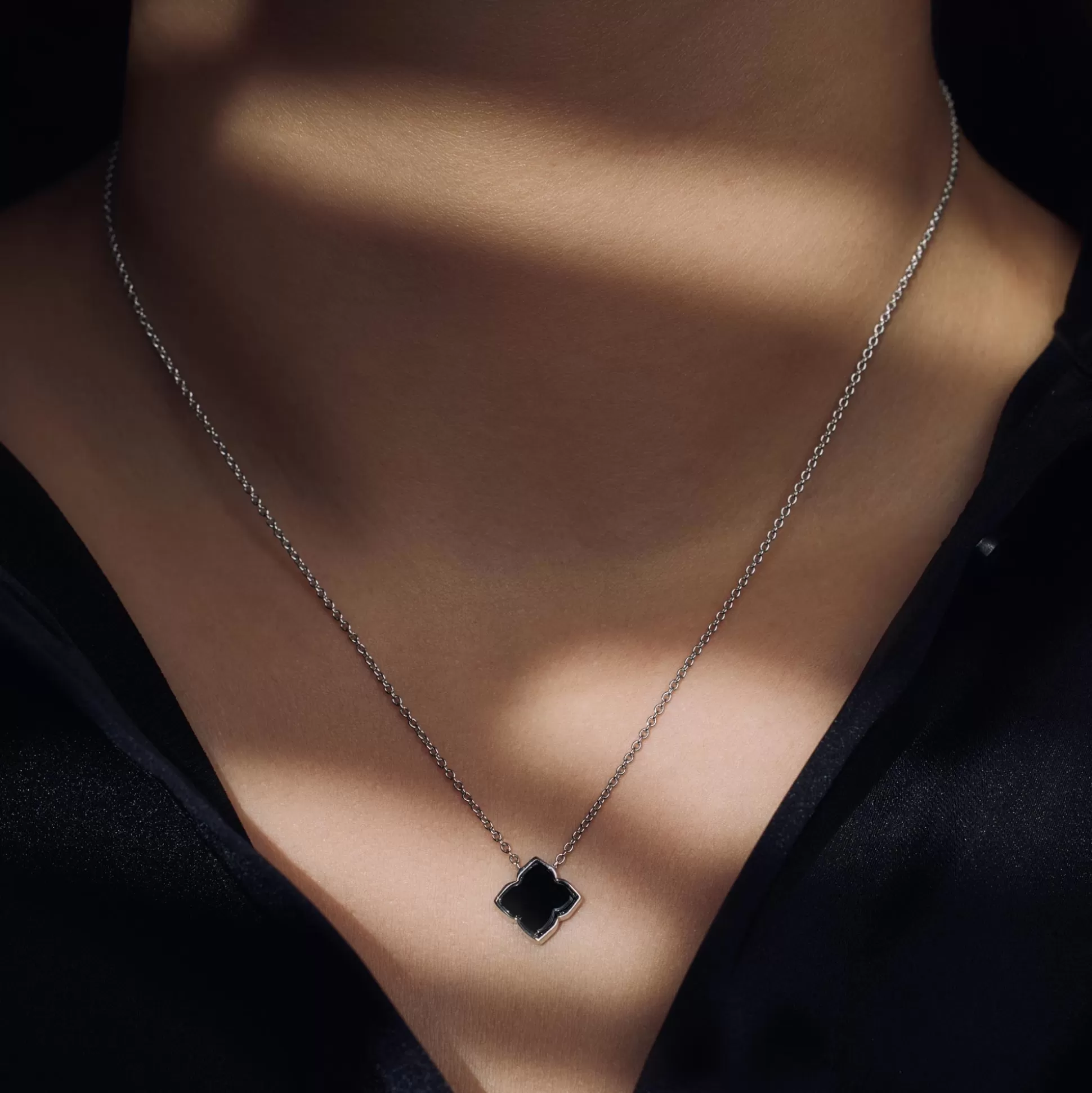 Best Brioso Cortona Giulia Collana In Argento Sterling 925 Con Onice Nero Collane