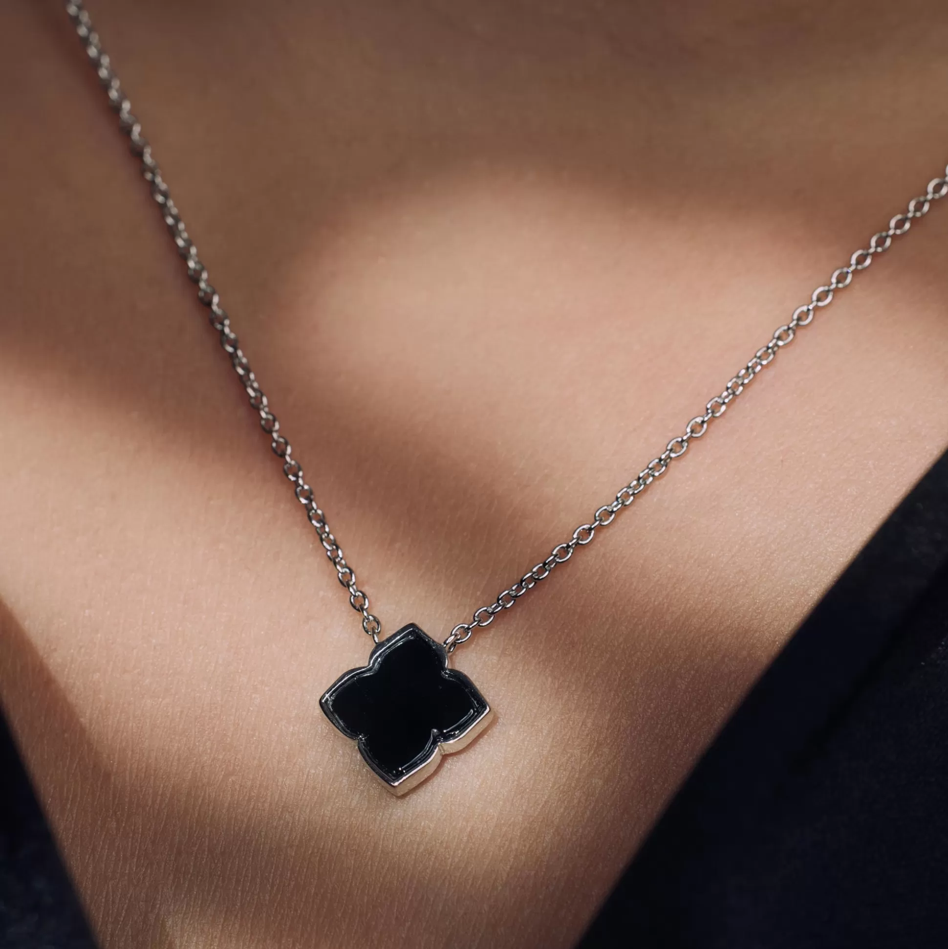 Best Brioso Cortona Giulia Collana In Argento Sterling 925 Con Onice Nero Collane