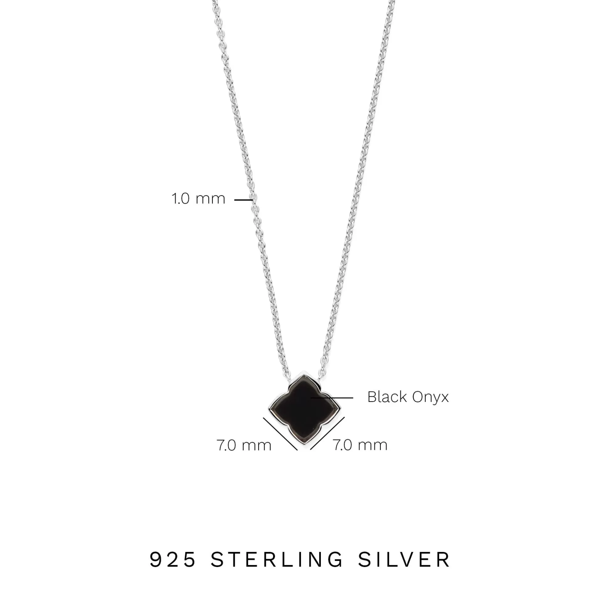 Best Brioso Cortona Giulia Collana In Argento Sterling 925 Con Onice Nero Collane