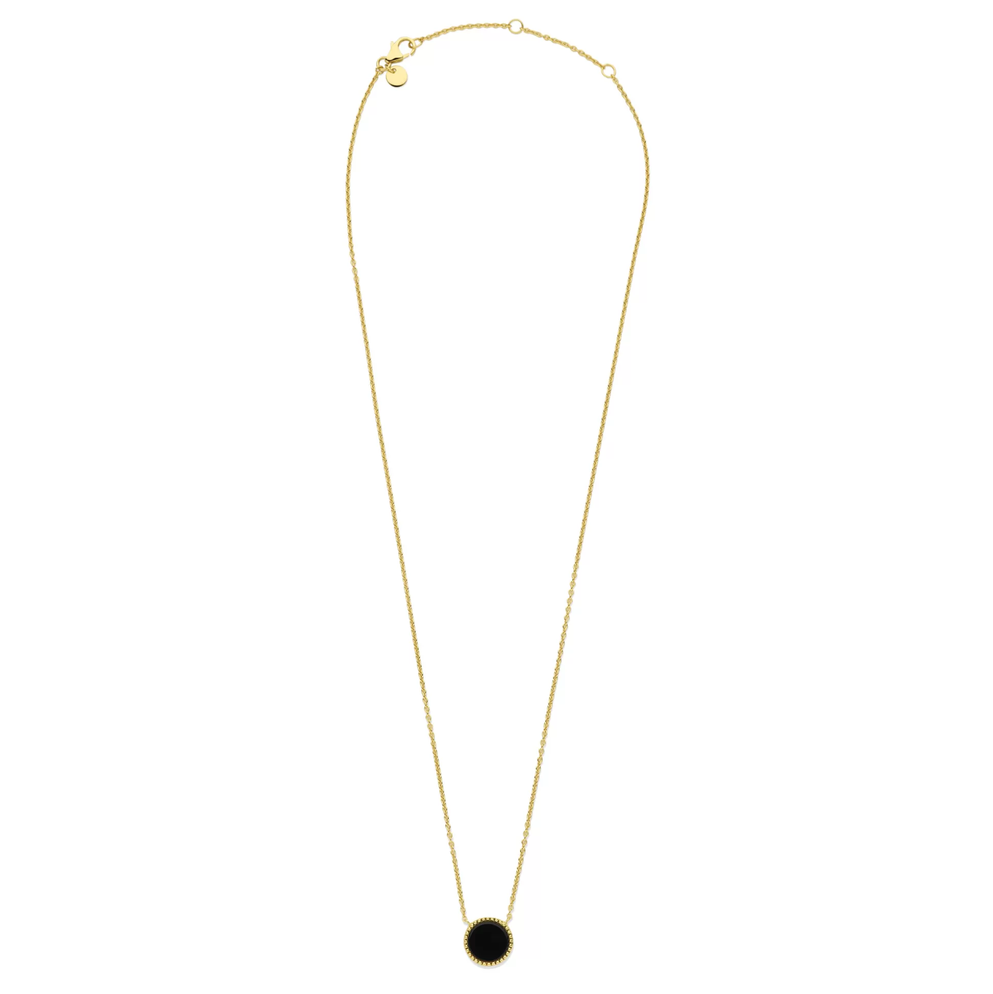 Clearance Brioso Cortona Giulia Collana In Argento Sterling 925 Placcata Oro Con Onice Nero Collane