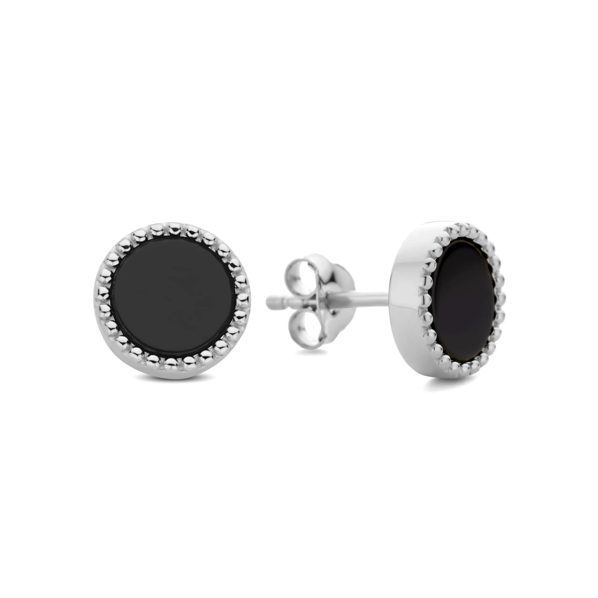 Best Brioso Cortona Giulia Orecchini A Bottone In Argento Sterling 925 Con Onice Nero Orecchini A Bottone