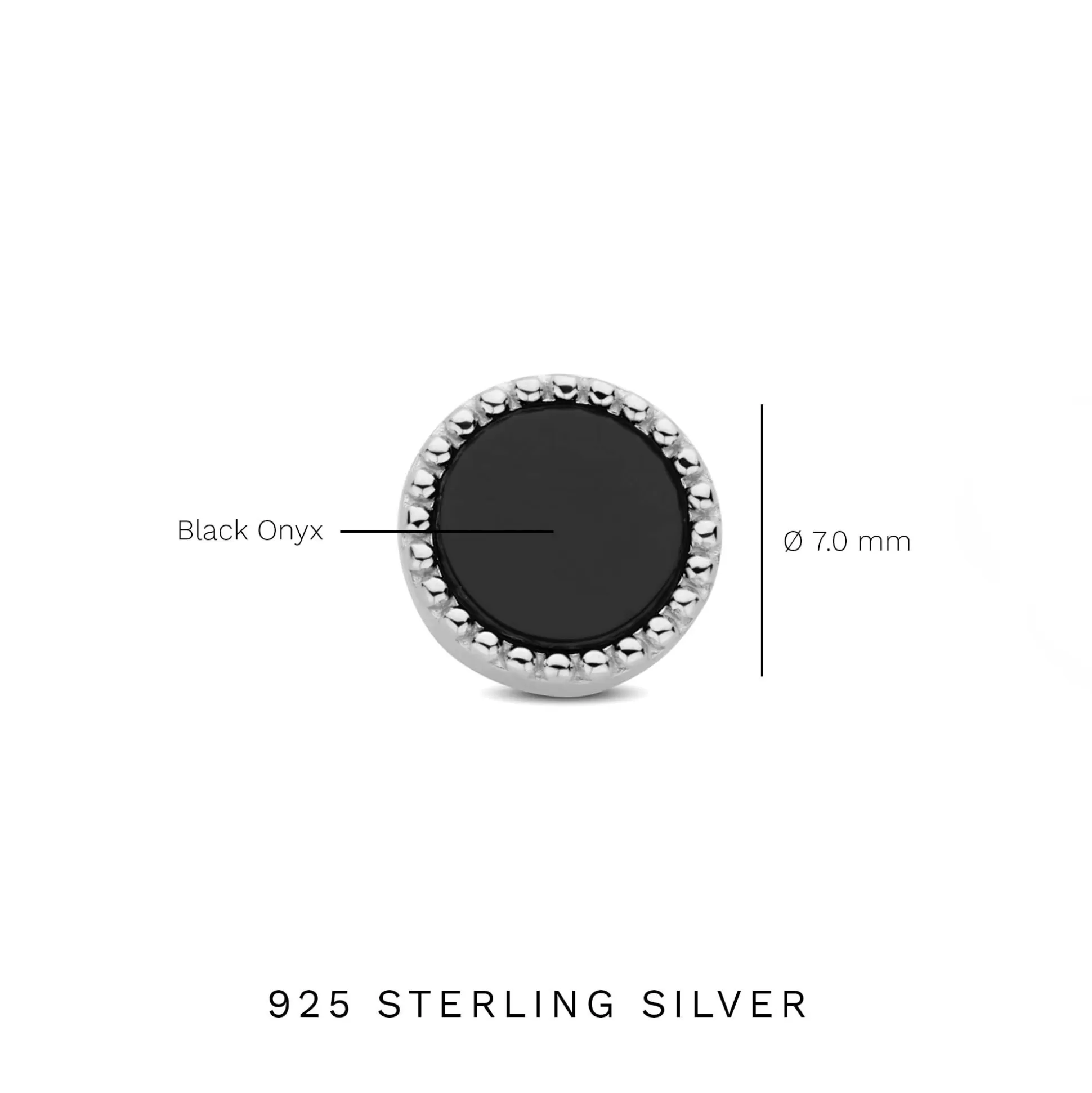 Best Brioso Cortona Giulia Orecchini A Bottone In Argento Sterling 925 Con Onice Nero Orecchini A Bottone