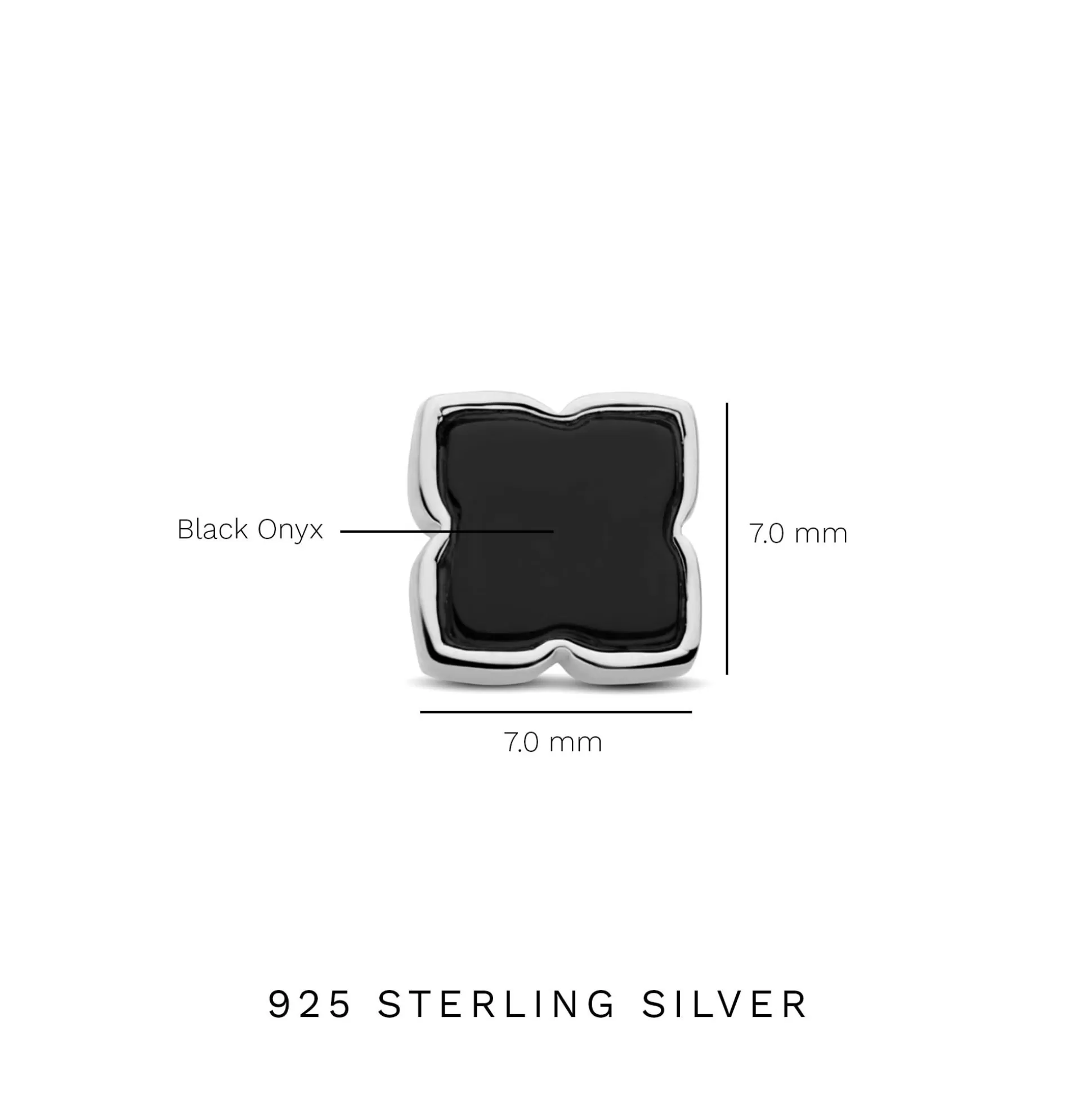Best Sale Brioso Cortona Giulia Orecchini A Bottone In Argento Sterling 925 Con Onice Nero Orecchini A Bottone