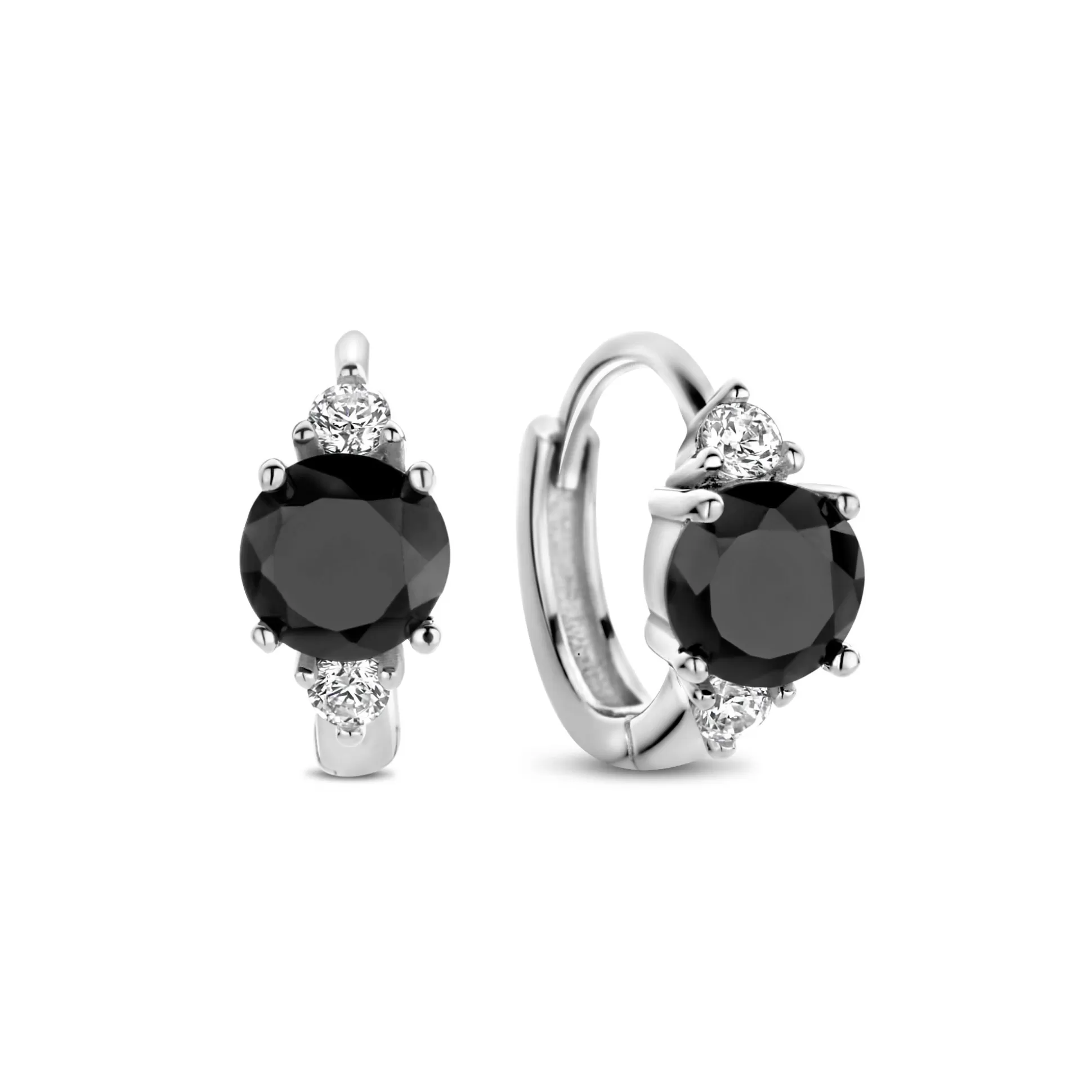 Outlet Brioso Cortona Serchio Creoli In Argento Sterling 925 Con Onice Nero Orecchini