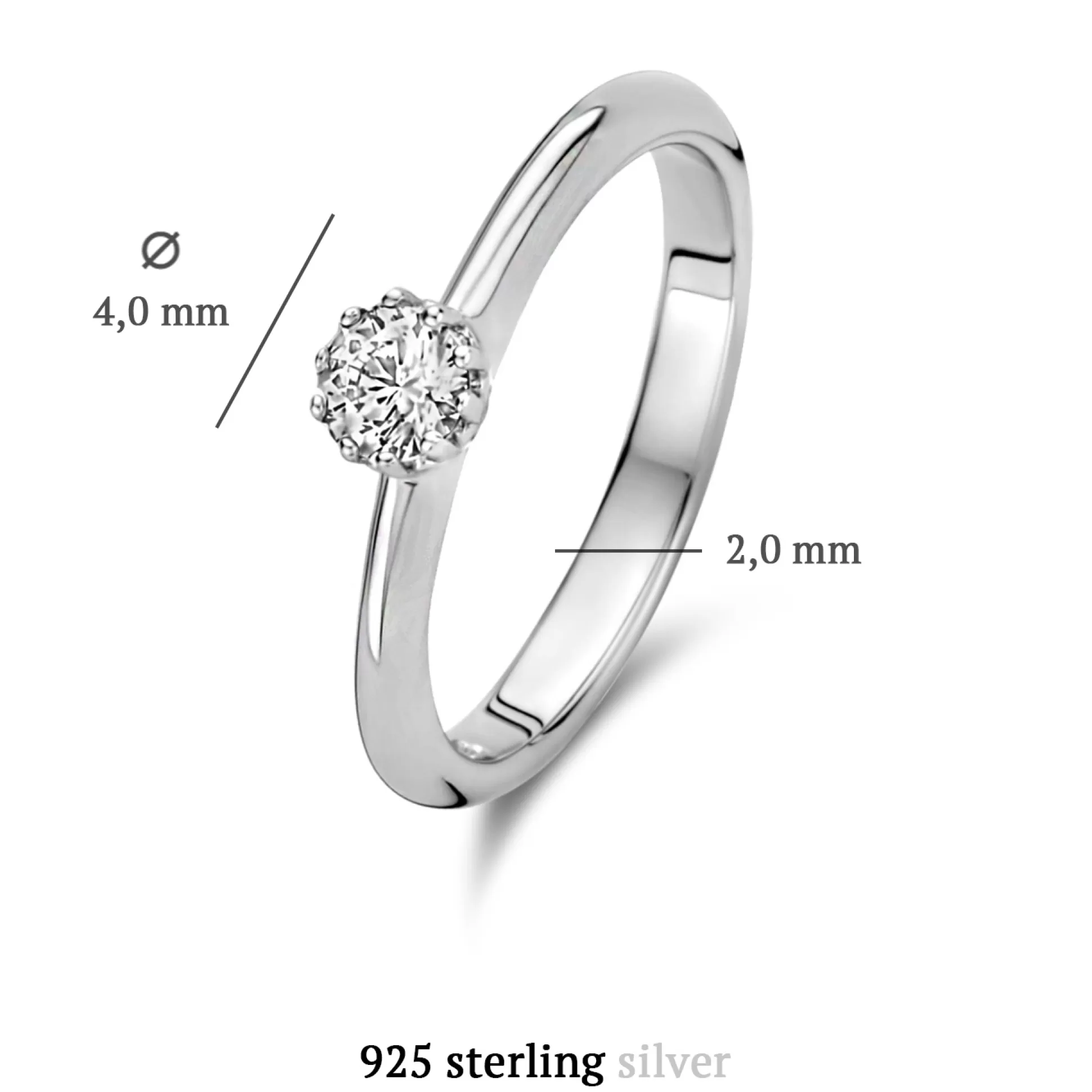 Sale Cento Luci Mila Anello In Argento Sterling 925 Con Pietra Zircone Anelli