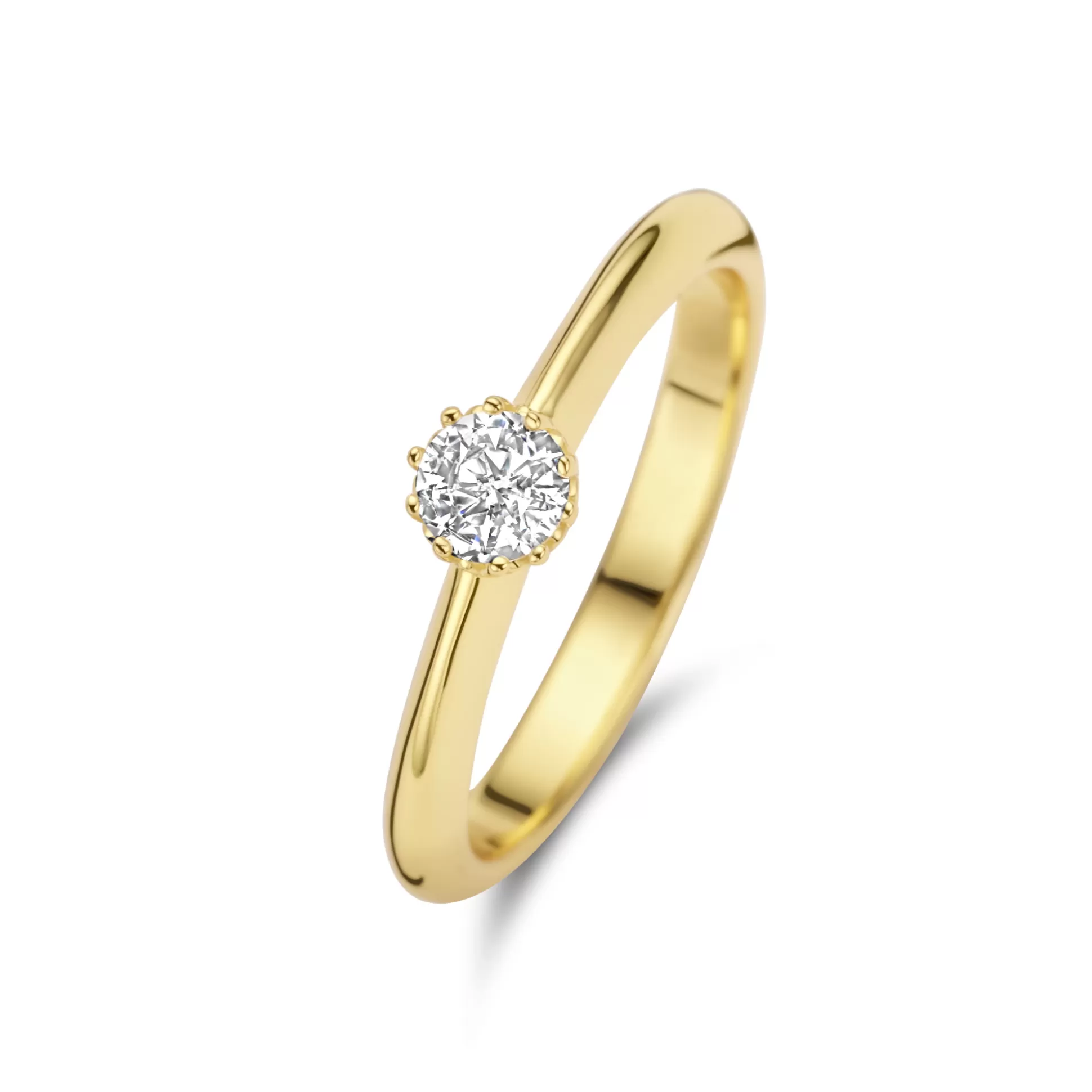 Best Sale Cento Luci Mila Anello In Argento Sterling 925 Placcato Oro Con Pietra Zircone Anelli