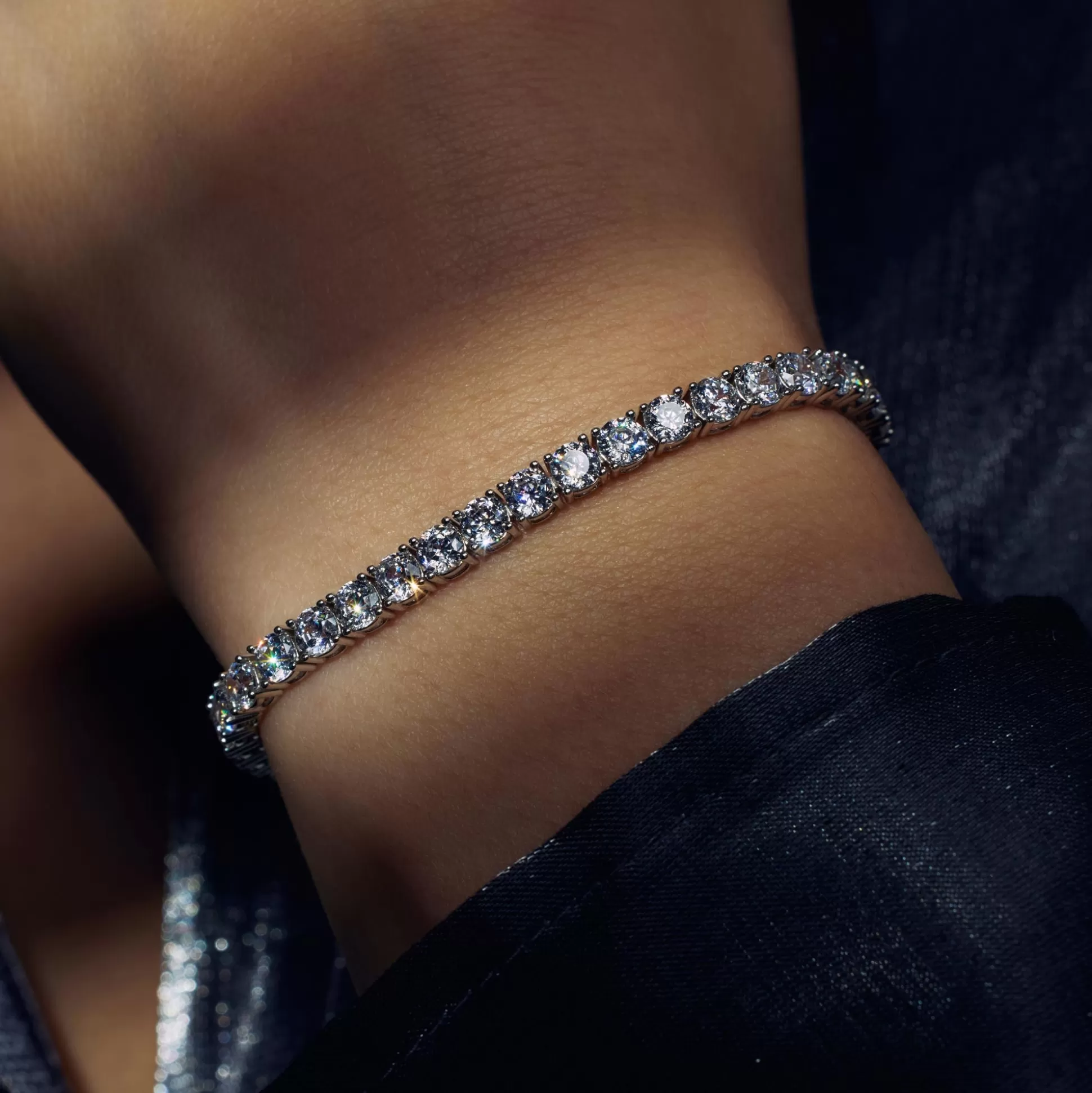Discount Cento Luci Mila Bracciale In Argento Sterling 925 Con Pietre Zircone Bracciali