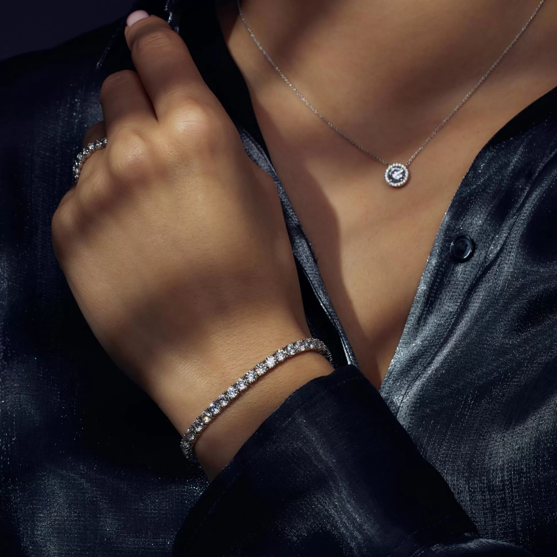 Discount Cento Luci Mila Bracciale In Argento Sterling 925 Con Pietre Zircone Bracciali