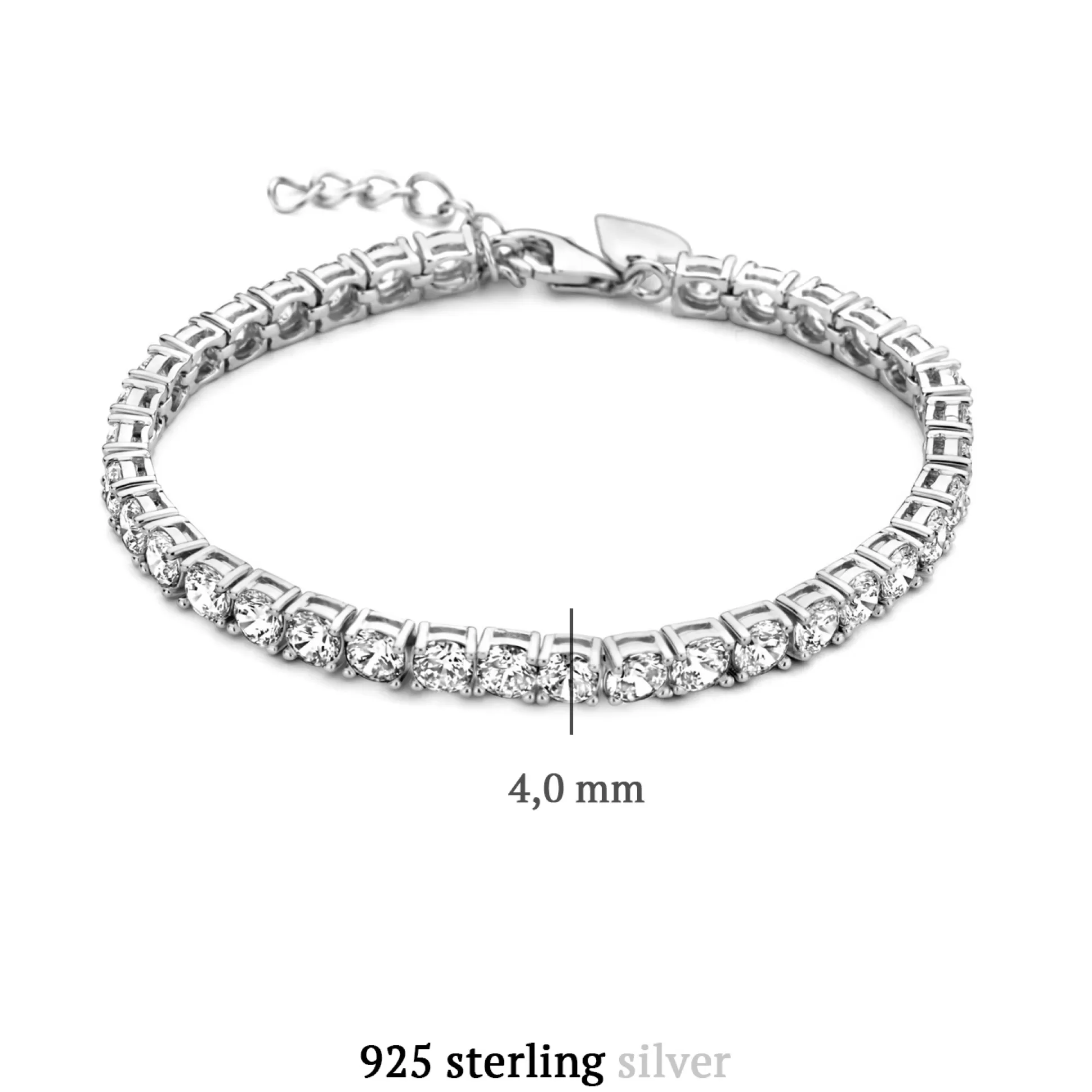 Discount Cento Luci Mila Bracciale In Argento Sterling 925 Con Pietre Zircone Bracciali