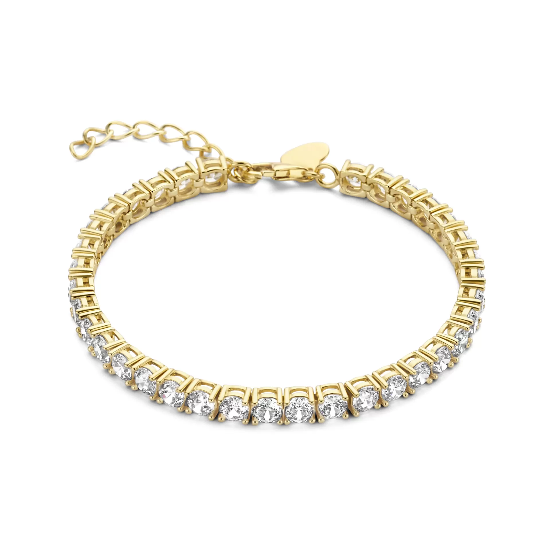 Shop Cento Luci Mila Bracciale In Argento Sterling 925 Placcato Oro Con Pietre Zircone Bracciali