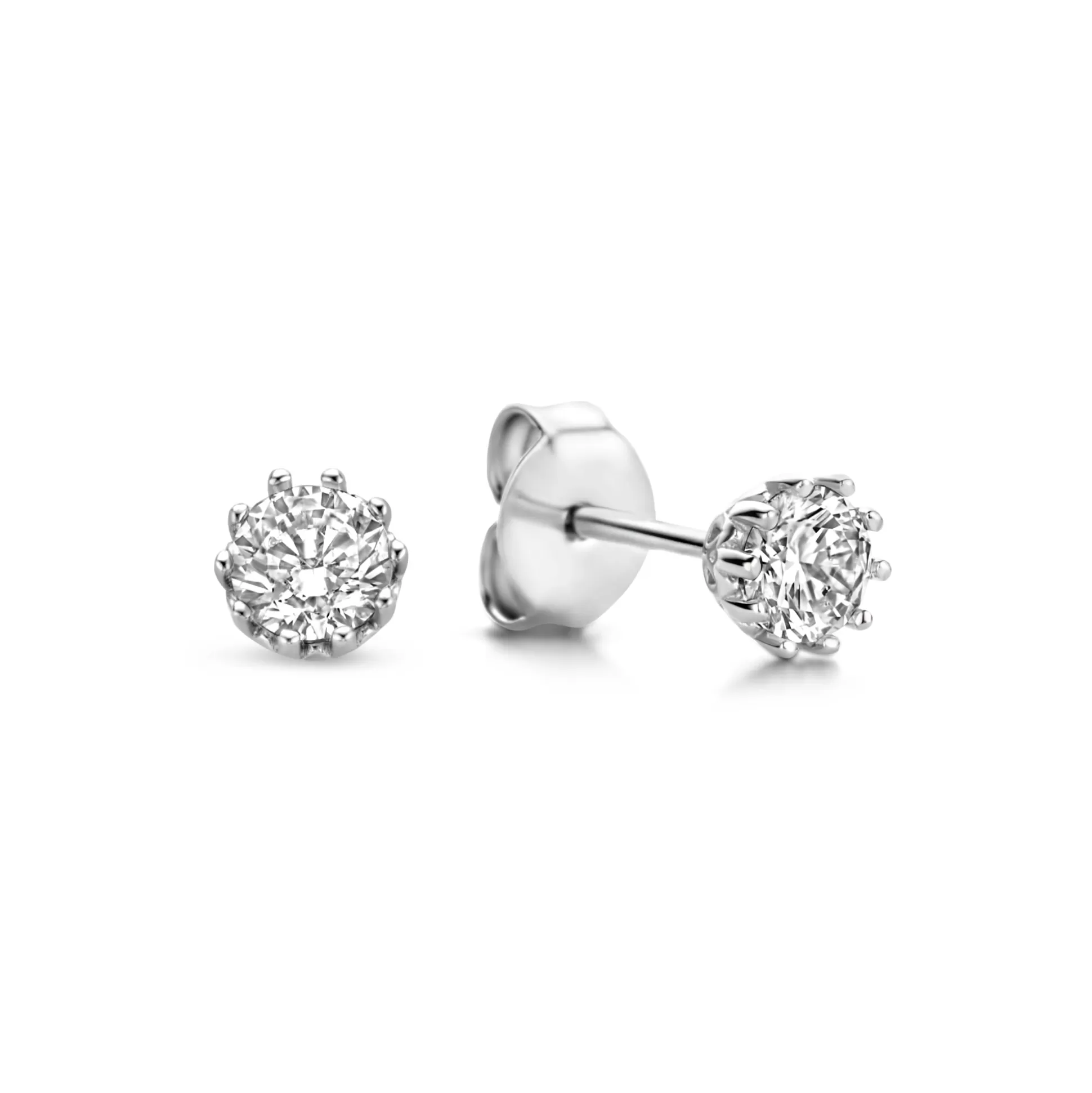 Best Sale Cento Luci Mila Orecchini A Bottone In Argento Sterling 925 Con Pietra Zircone Orecchini A Bottone